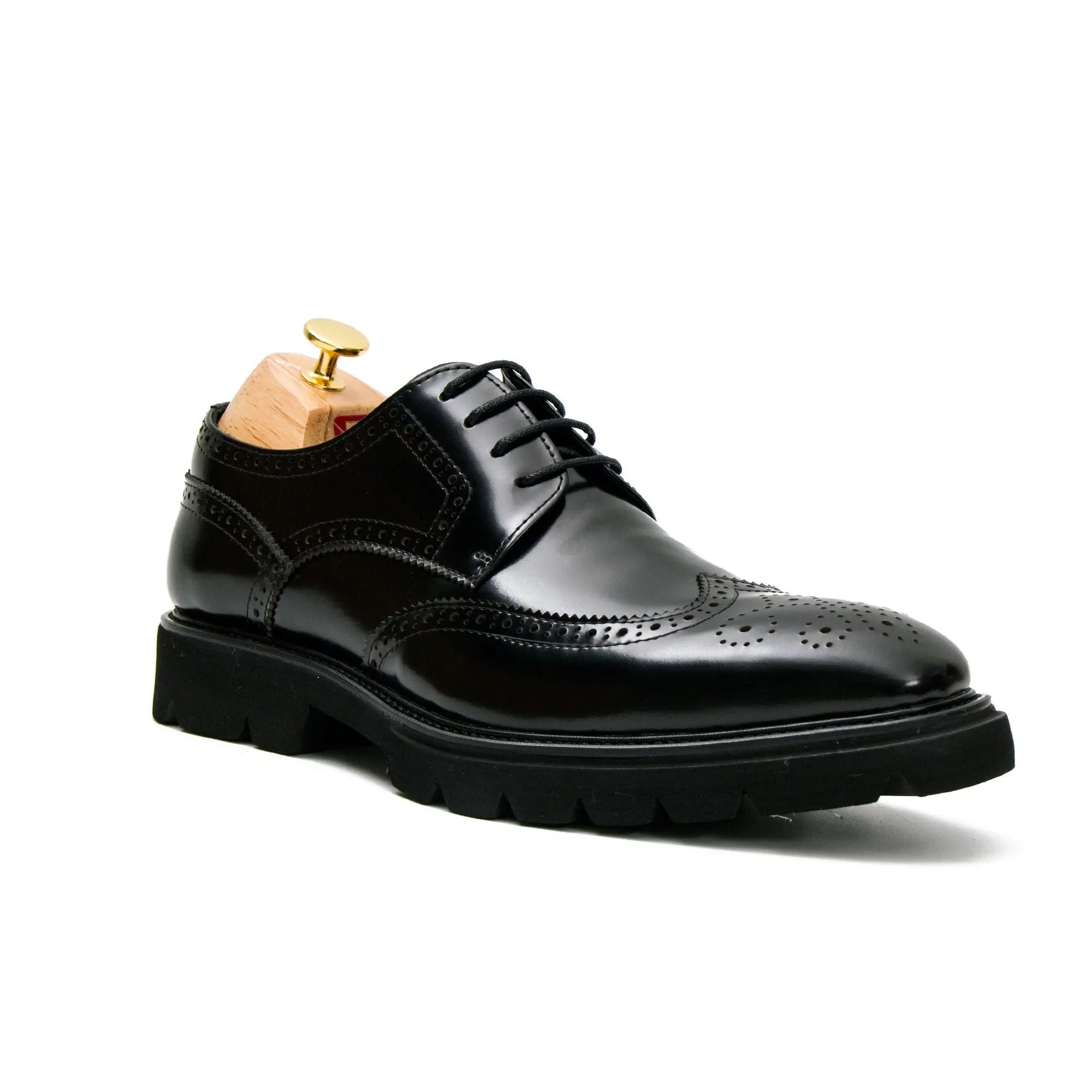 Black derby brogue shoes - Divinch