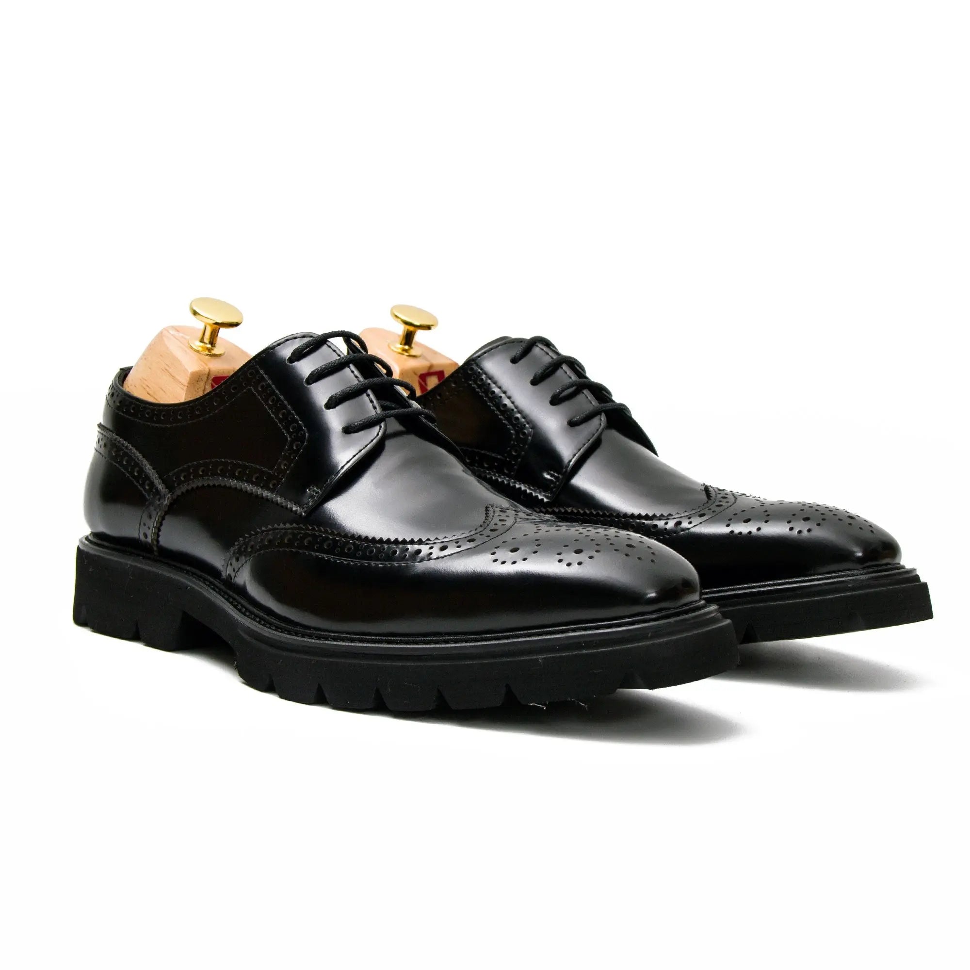 Black derby brogue shoes - Divinch