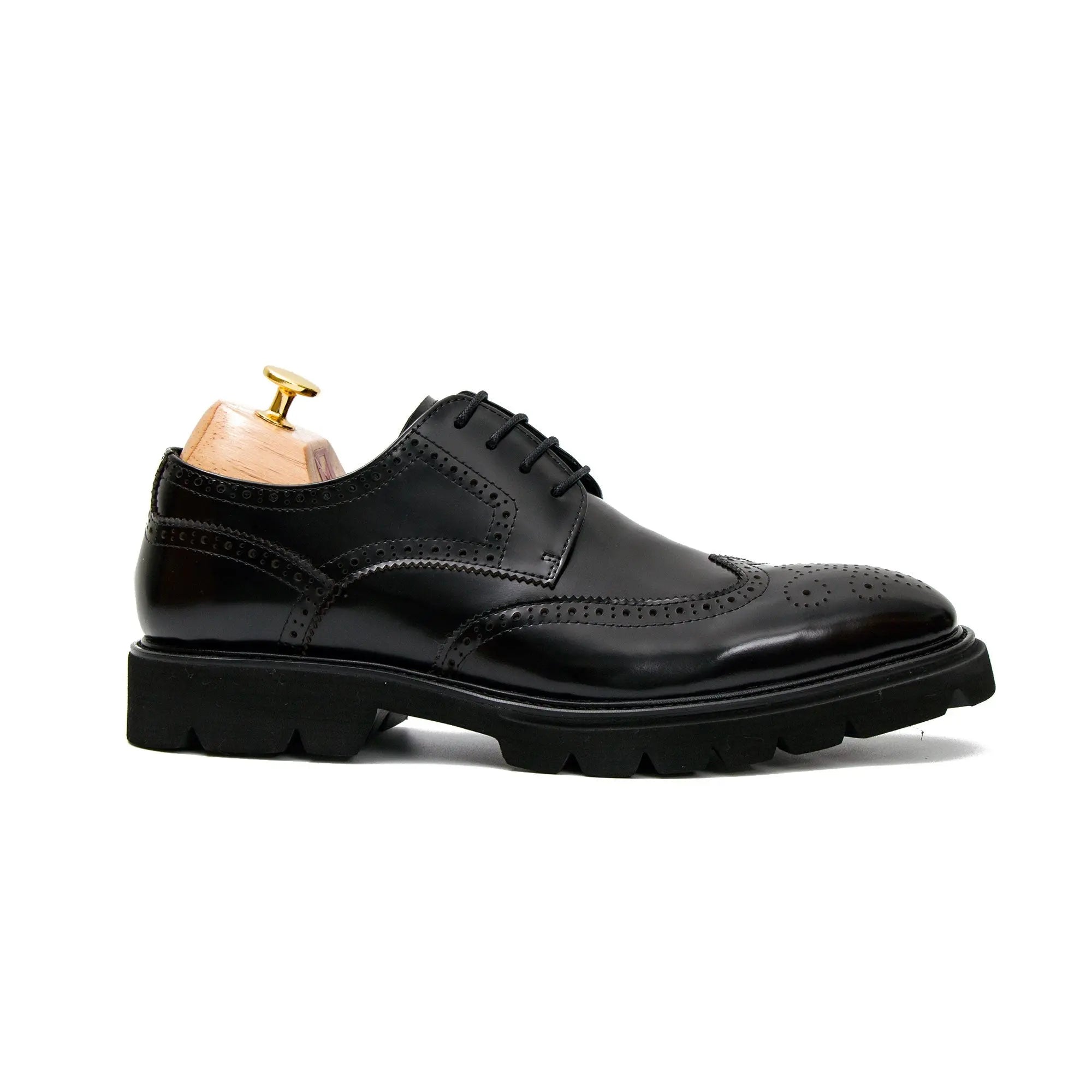 Black derby brogue shoes - Divinch