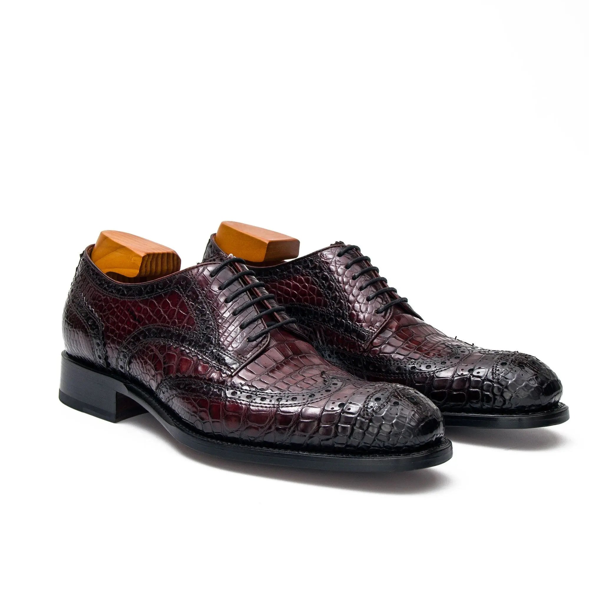 Nile crocodile leather Goodyear crafts derby shoes 80011402 - Divinch