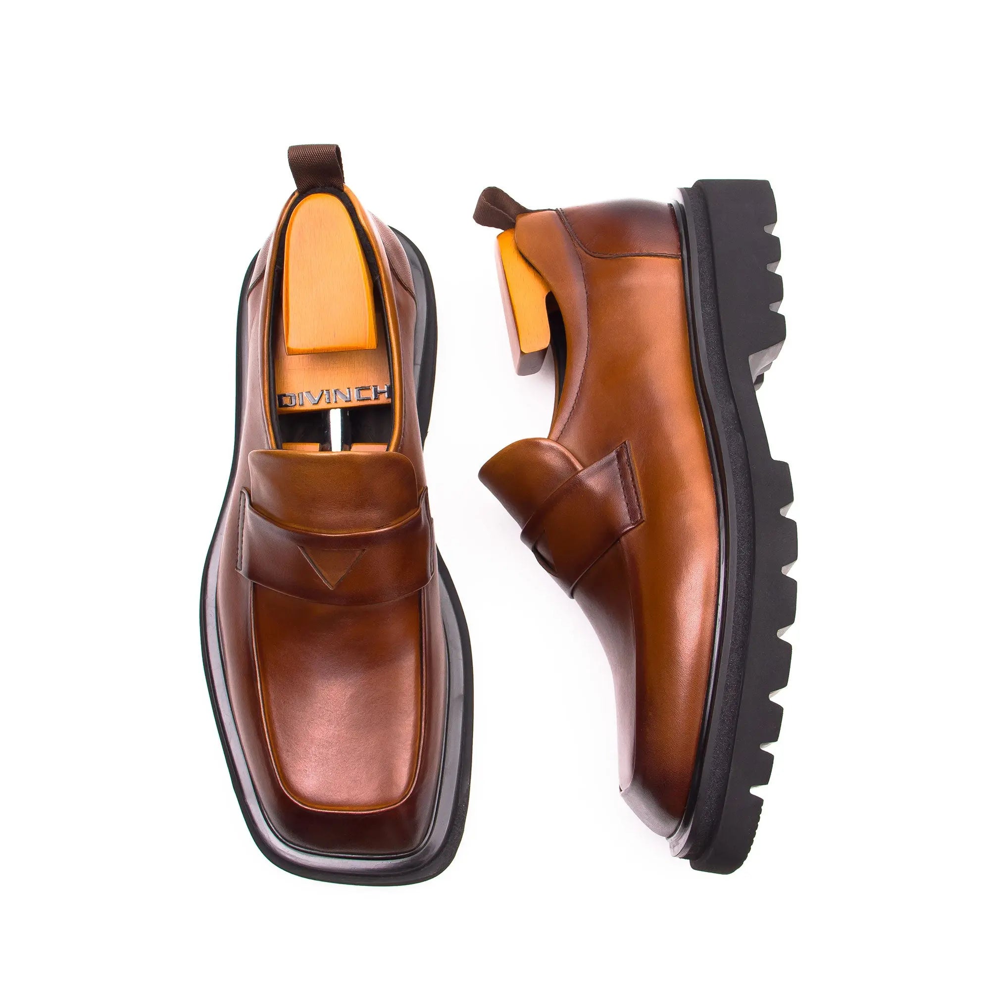 Goodyear horsehide square toe loafers D96138 DIVINCH