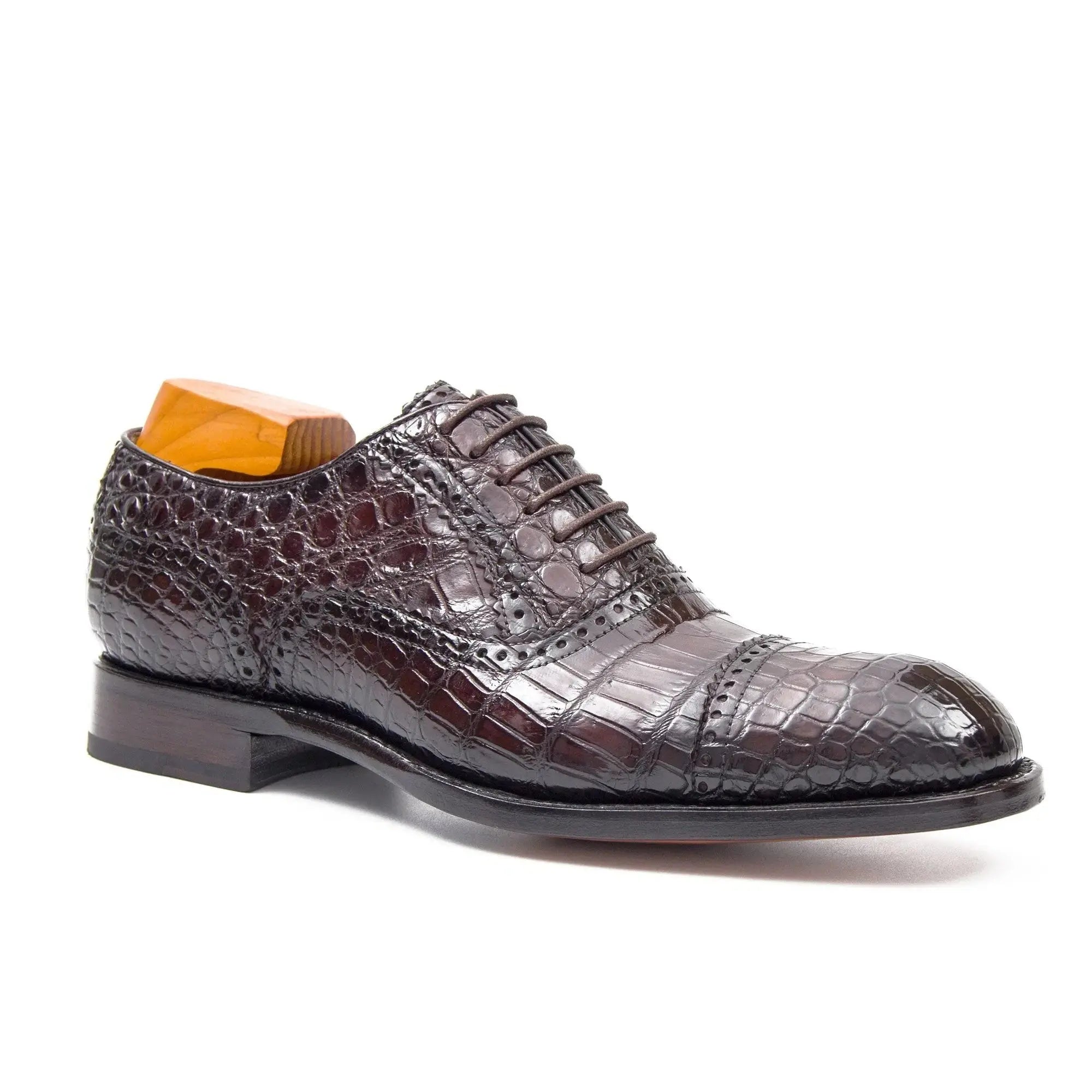 Nile crocodile leather Goodyear crafts Oxford shoes G91248 - Divinch