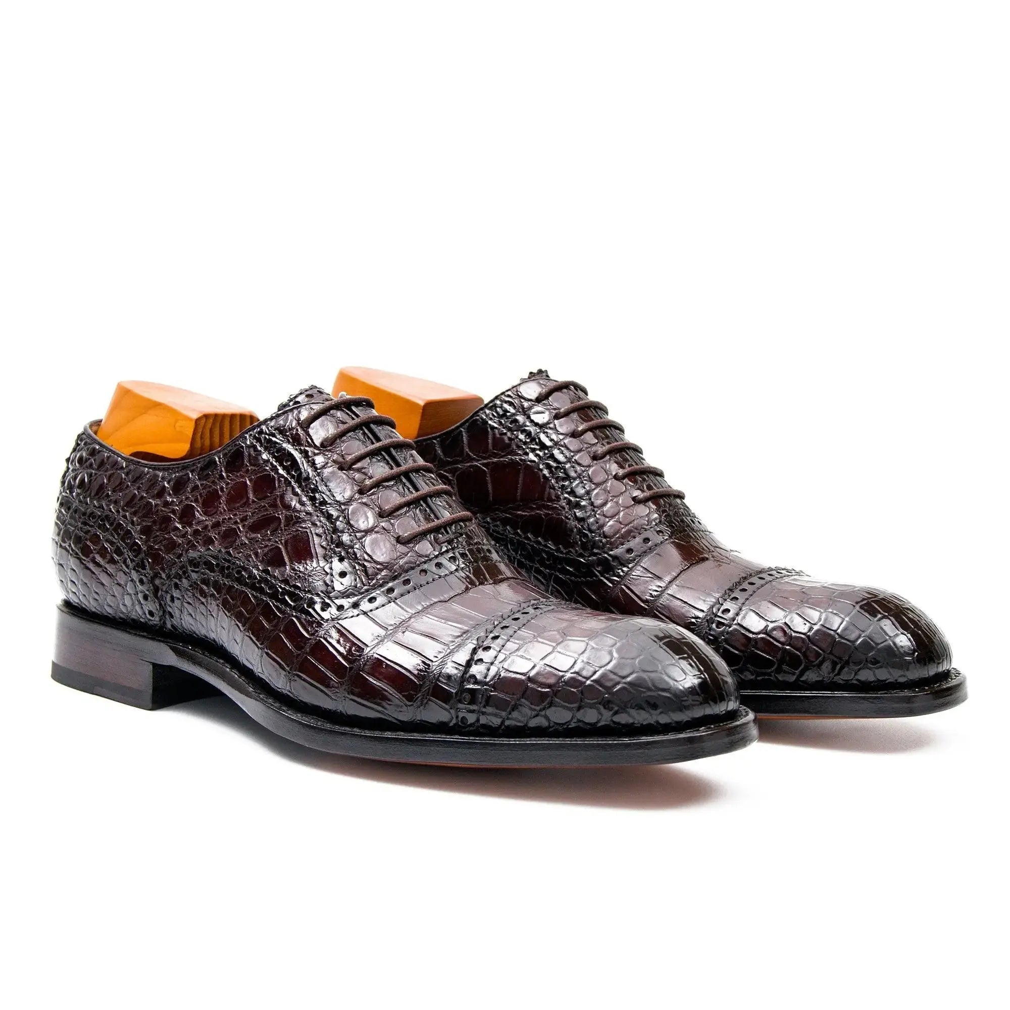 Nile crocodile leather Goodyear crafts Oxford shoes G91248 - Divinch