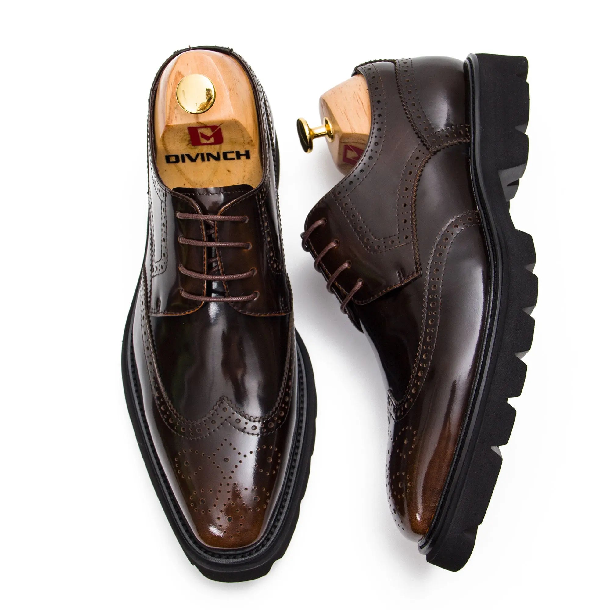 Black derby brogue shoes - Divinch