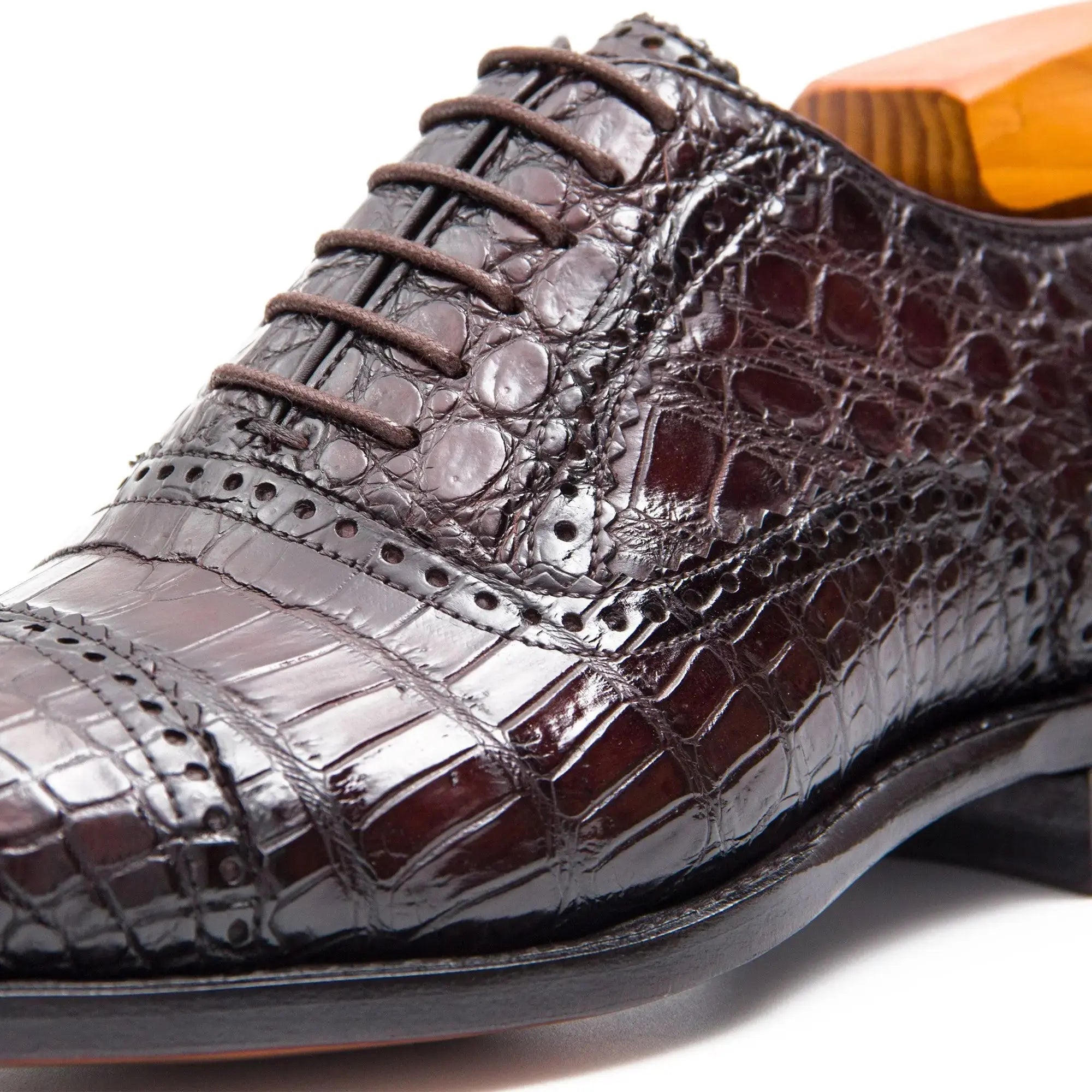 Nile crocodile leather Goodyear crafts Oxford shoes G91248 - Divinch