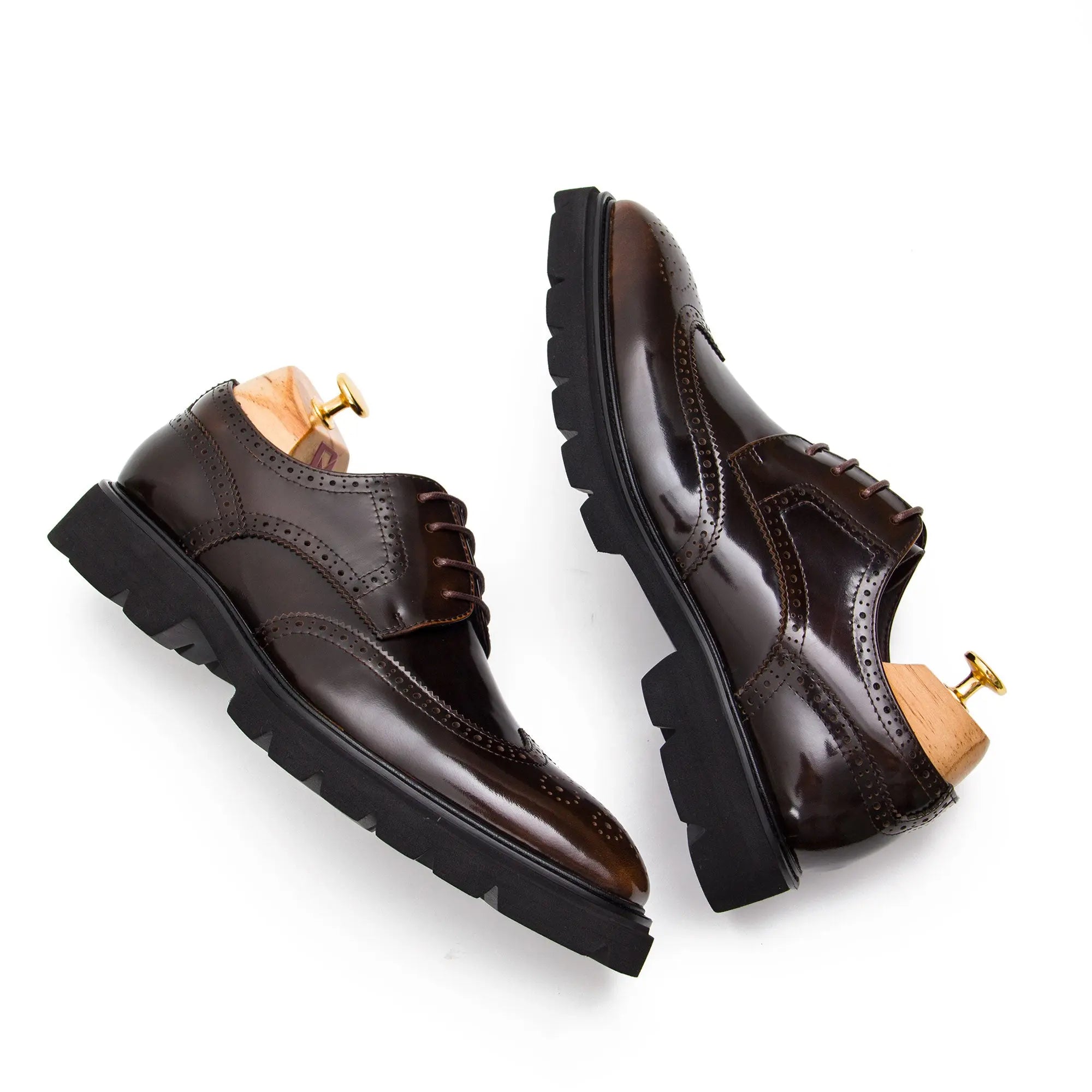 Black derby brogue shoes - Divinch