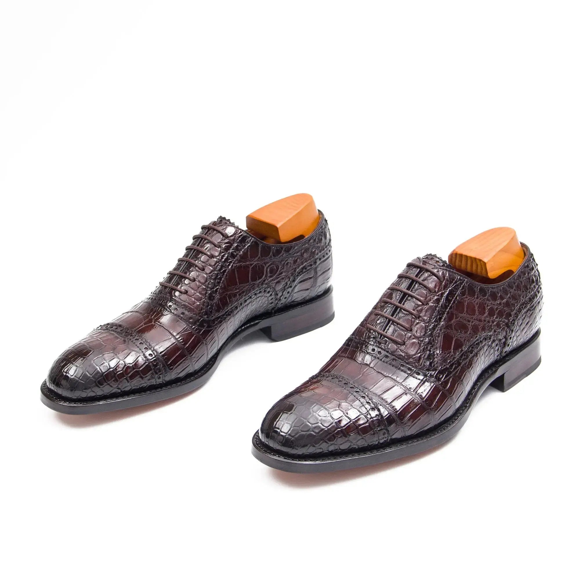 Nile crocodile leather Goodyear crafts Oxford shoes G91248 - Divinch