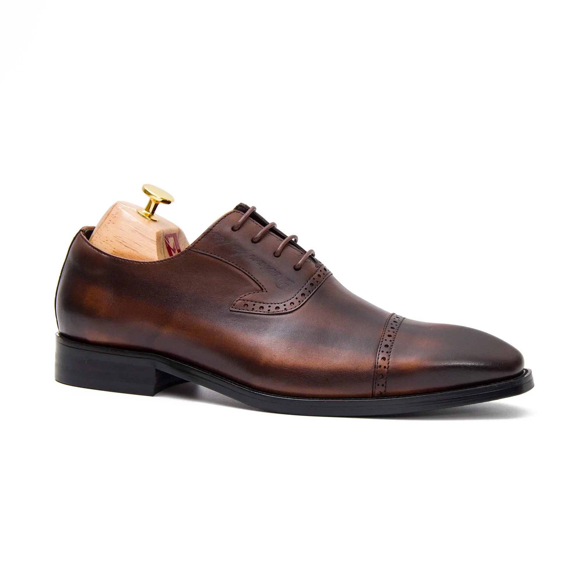 Brogue leather handmade oxford shoes D96111 DIVINCH