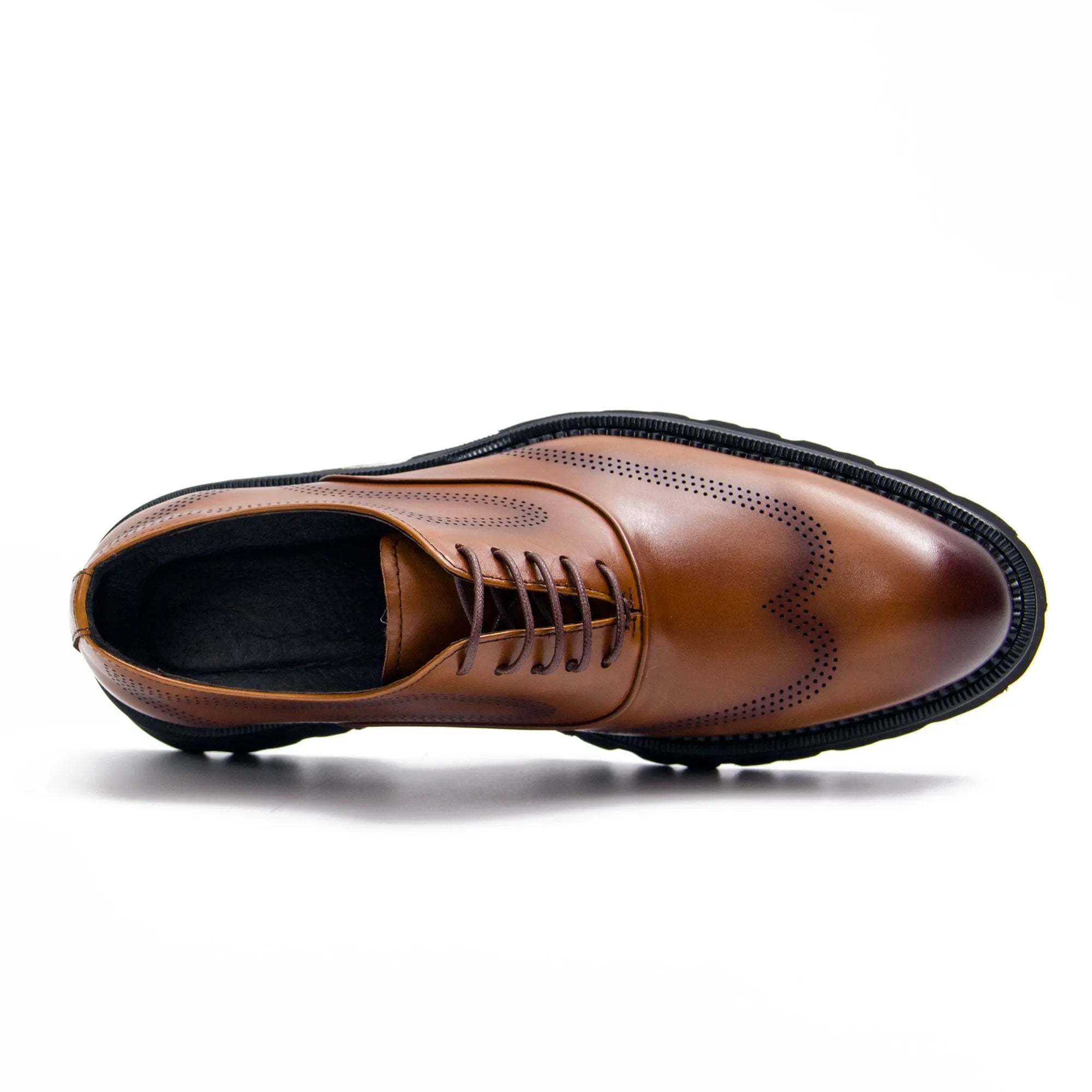 Brown thick sole oxford shoes - Divinch