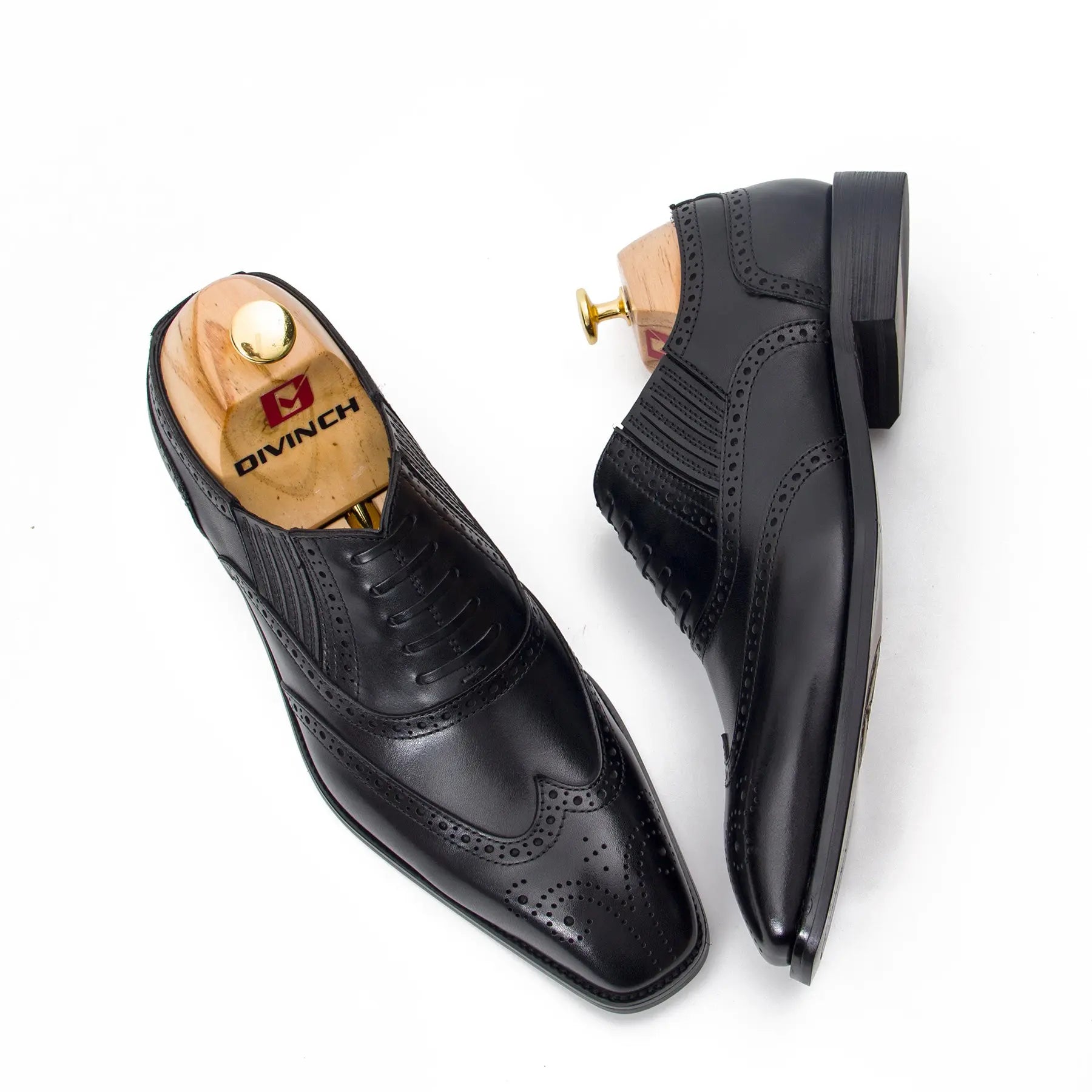 Black wingtip dress shoes - Divinch