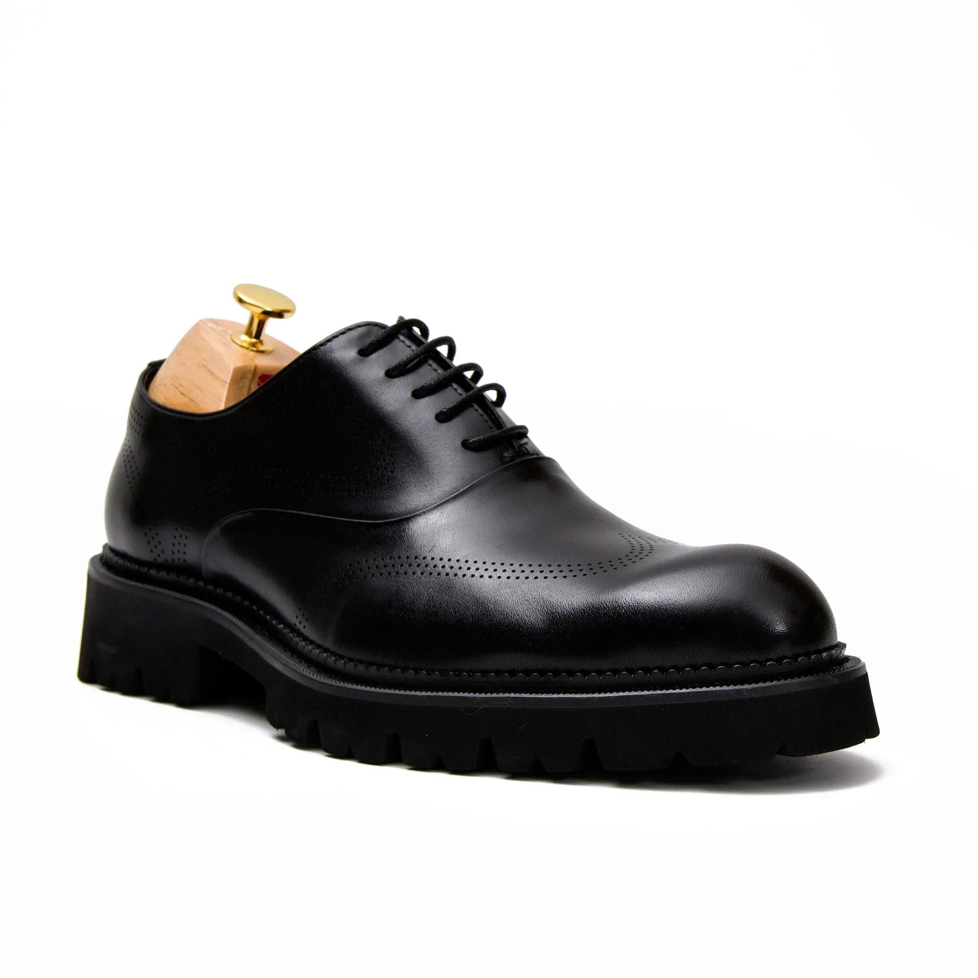 Black thick sole oxford shoes - Divinch