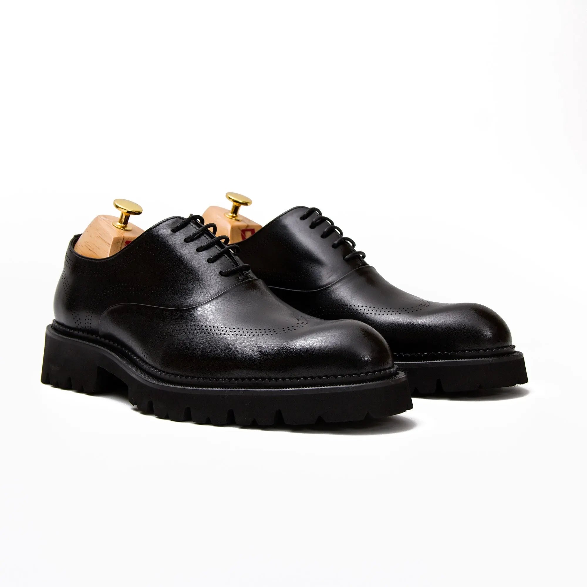 Black thick sole oxford shoes - Divinch