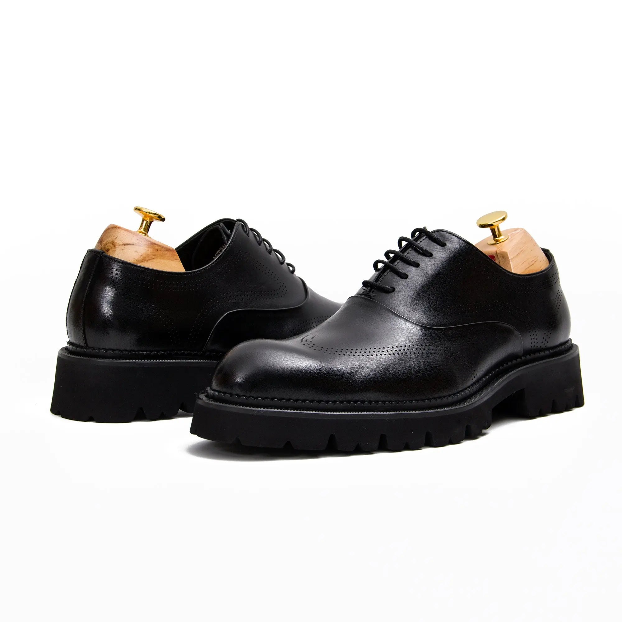 Black thick sole oxford shoes - Divinch