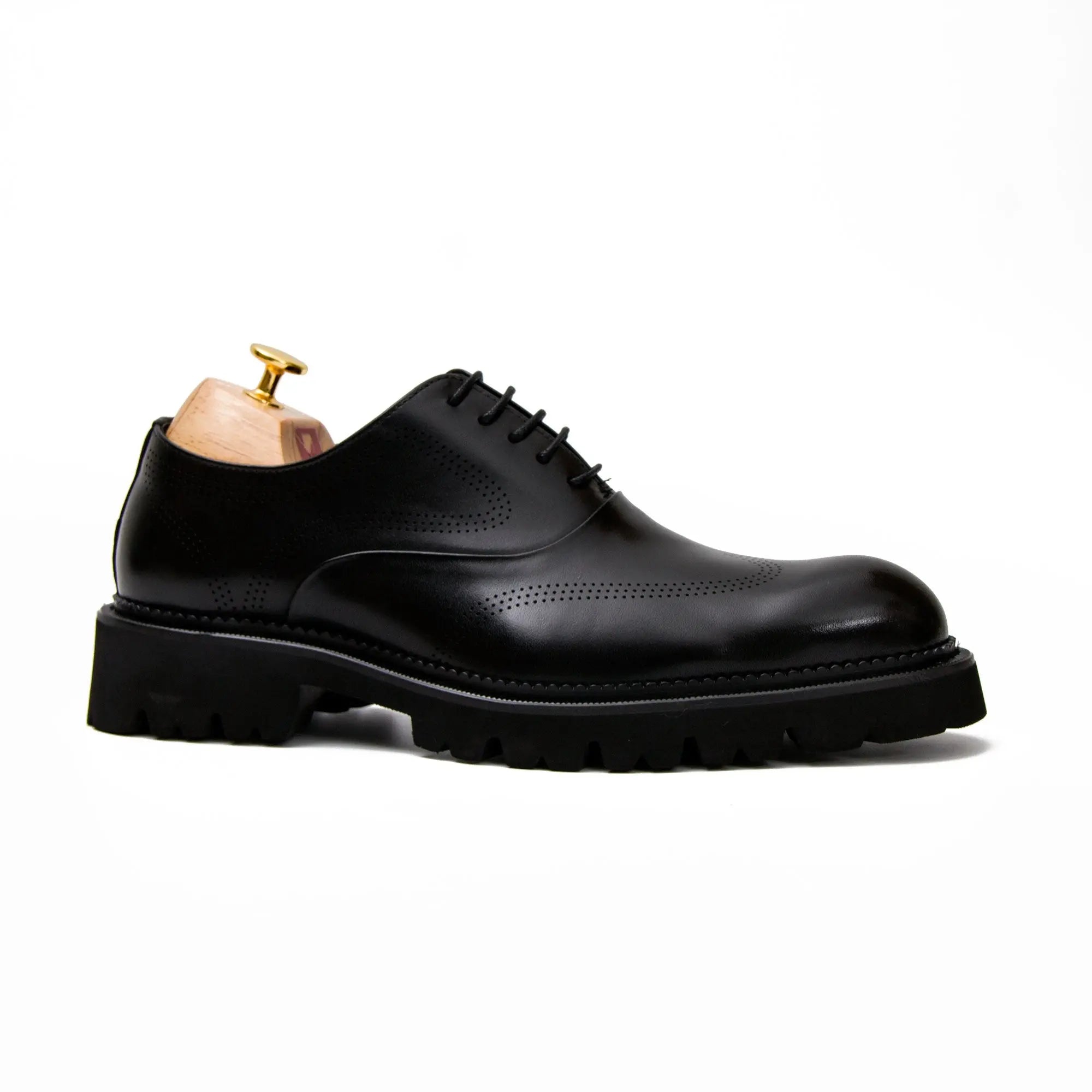 Black thick sole oxford shoes - Divinch