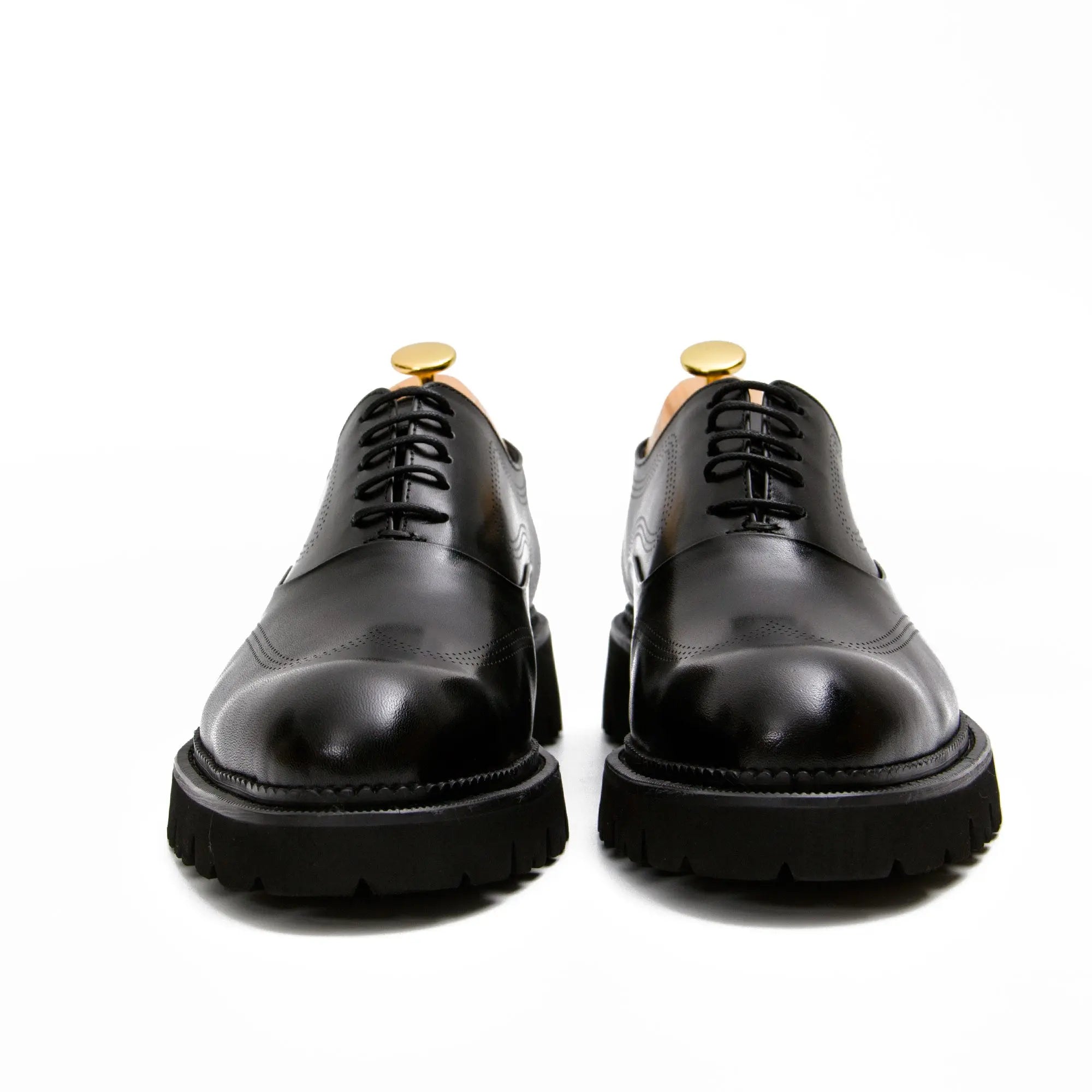 Black thick sole oxford shoes - Divinch