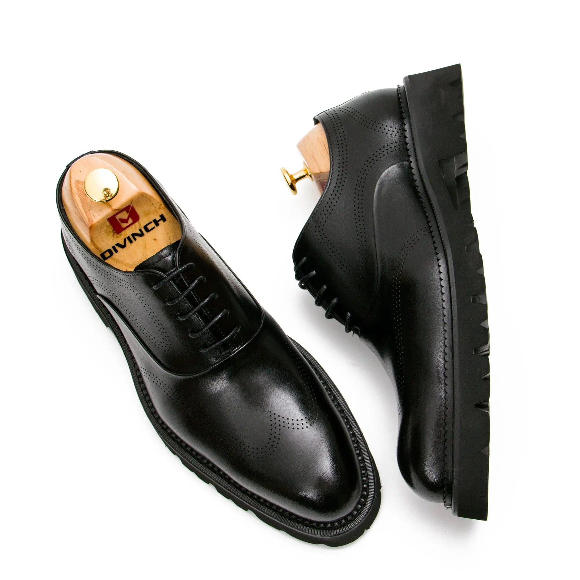 Black thick sole oxford shoes - Divinch