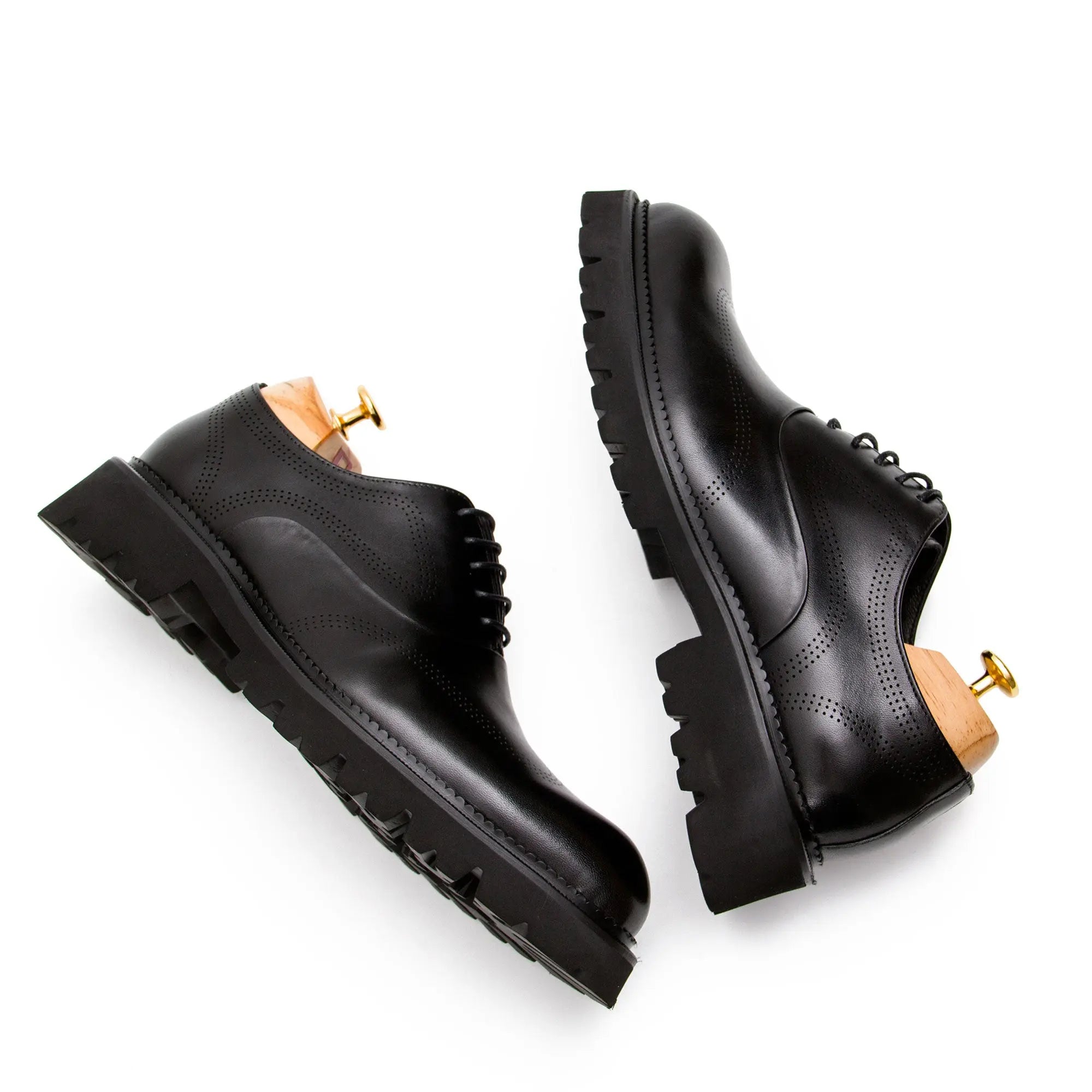 Black thick sole oxford shoes - Divinch