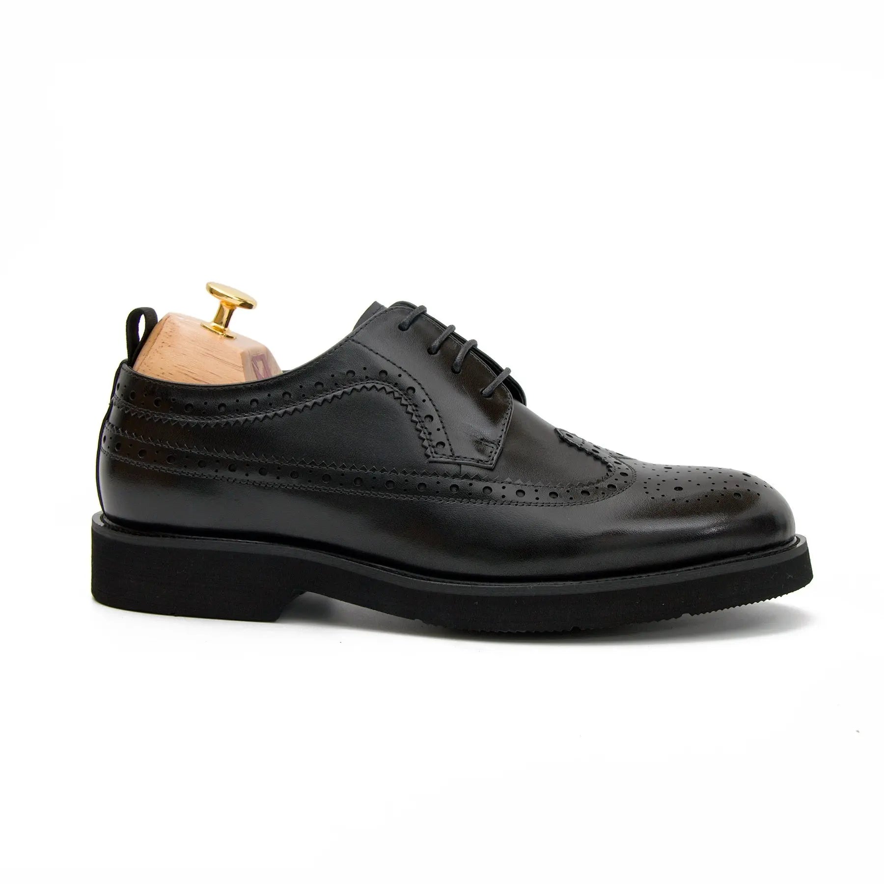 Men's Black brogue leather dress shoes - Divinch