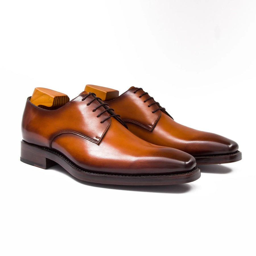 Zapatos Derby de punta lisa negros para hombre