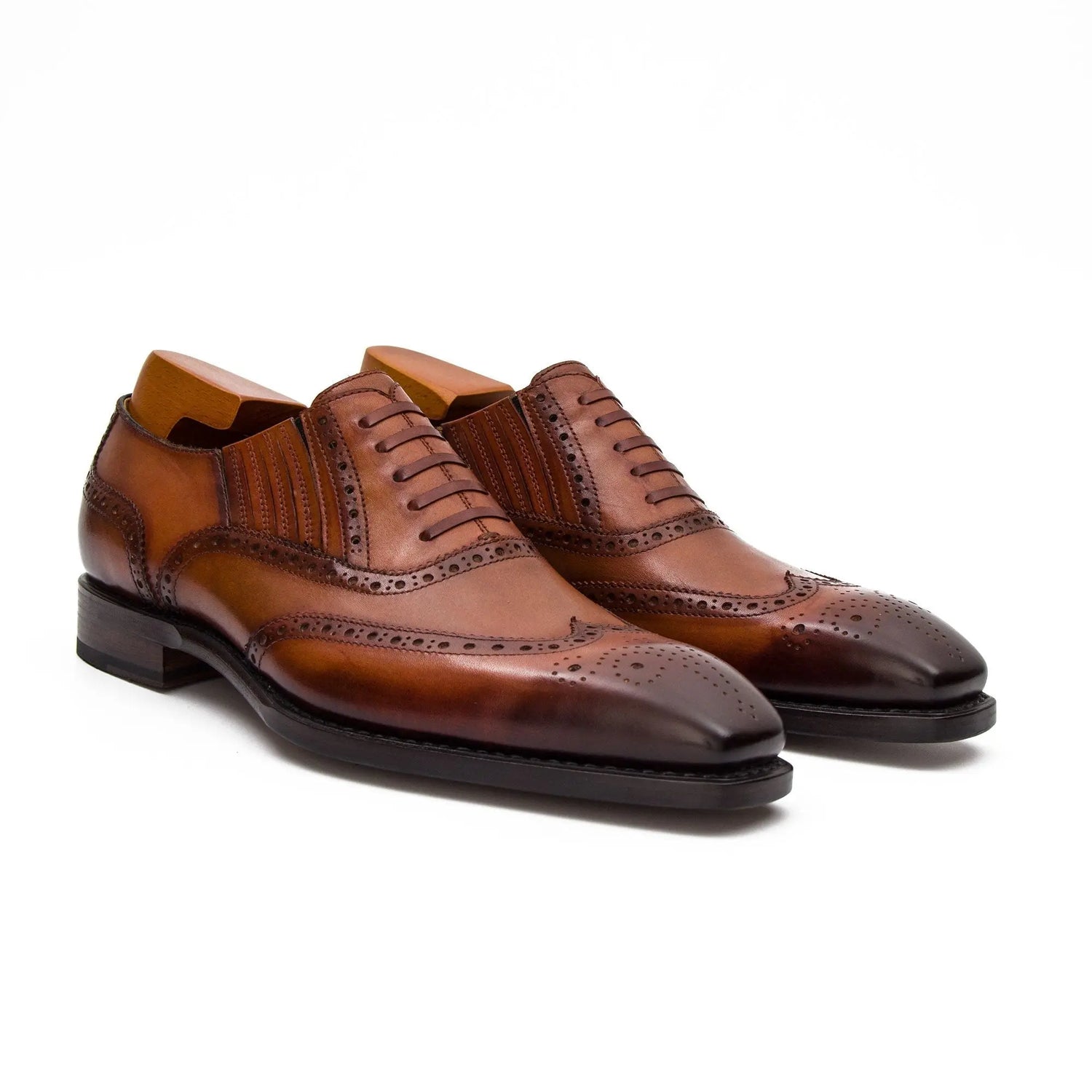 Scarpe Oxford Brogue con suola Goodyear marroni 