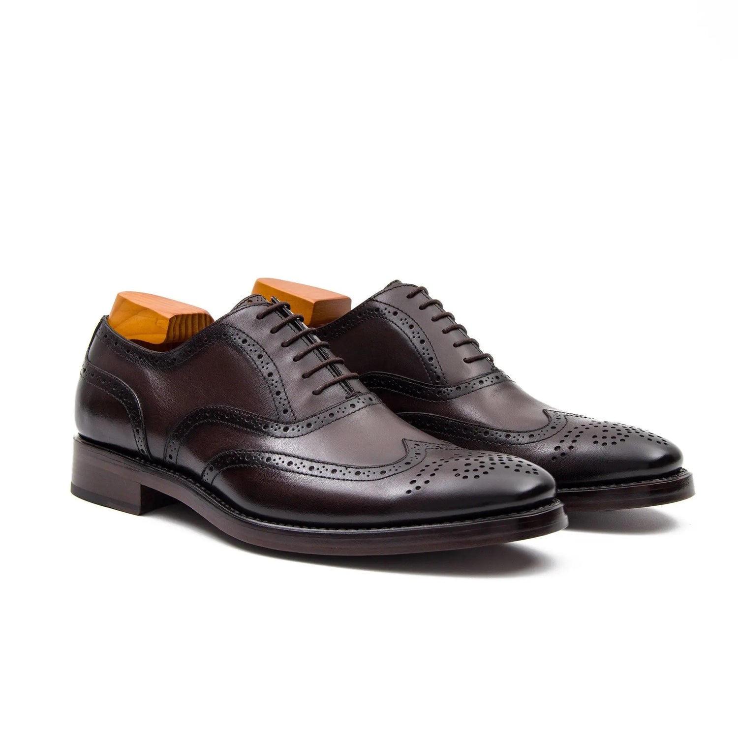 Men's Dark Brown Wingtip Brogue Oxfords