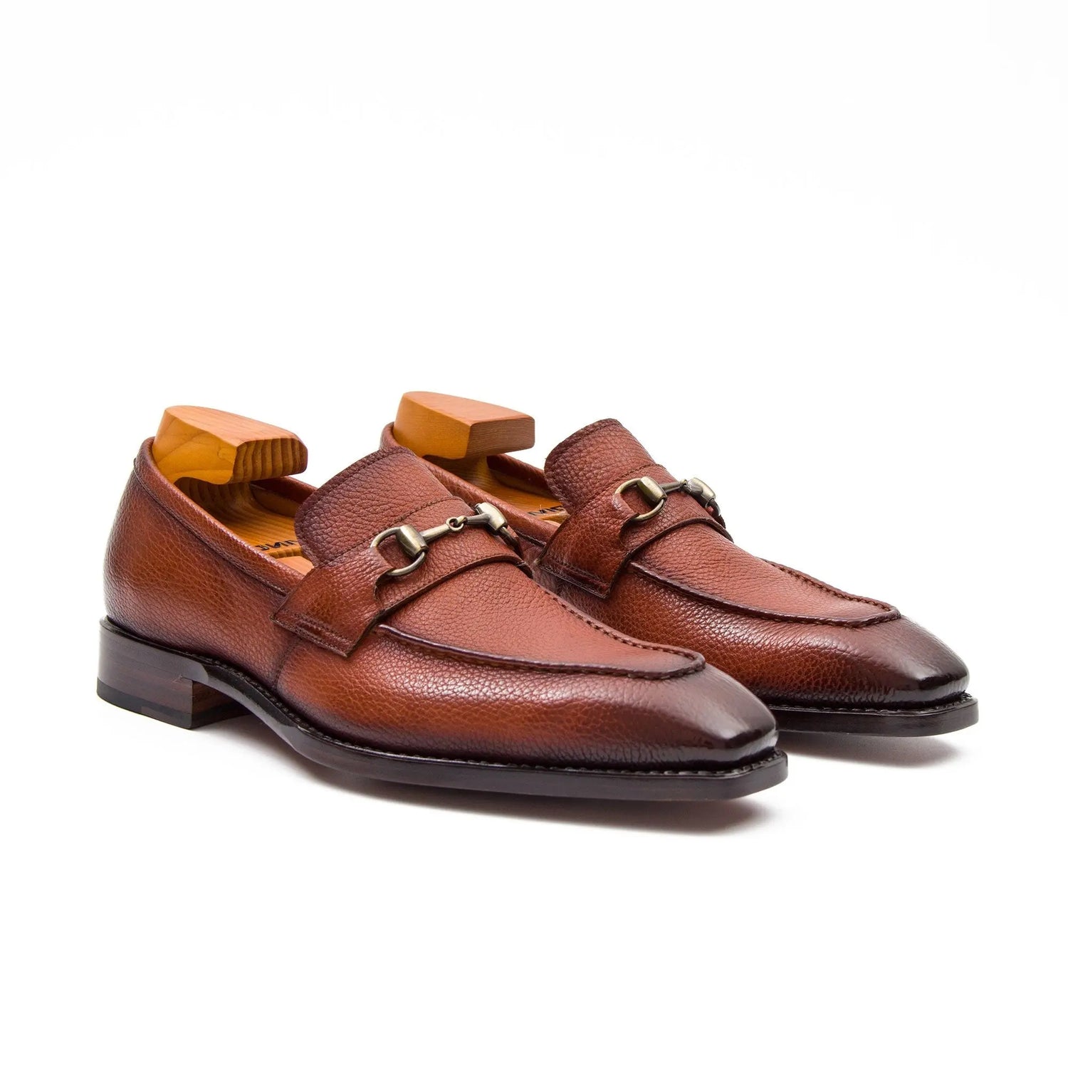 Men's Brown Leather Horsebit Loafers