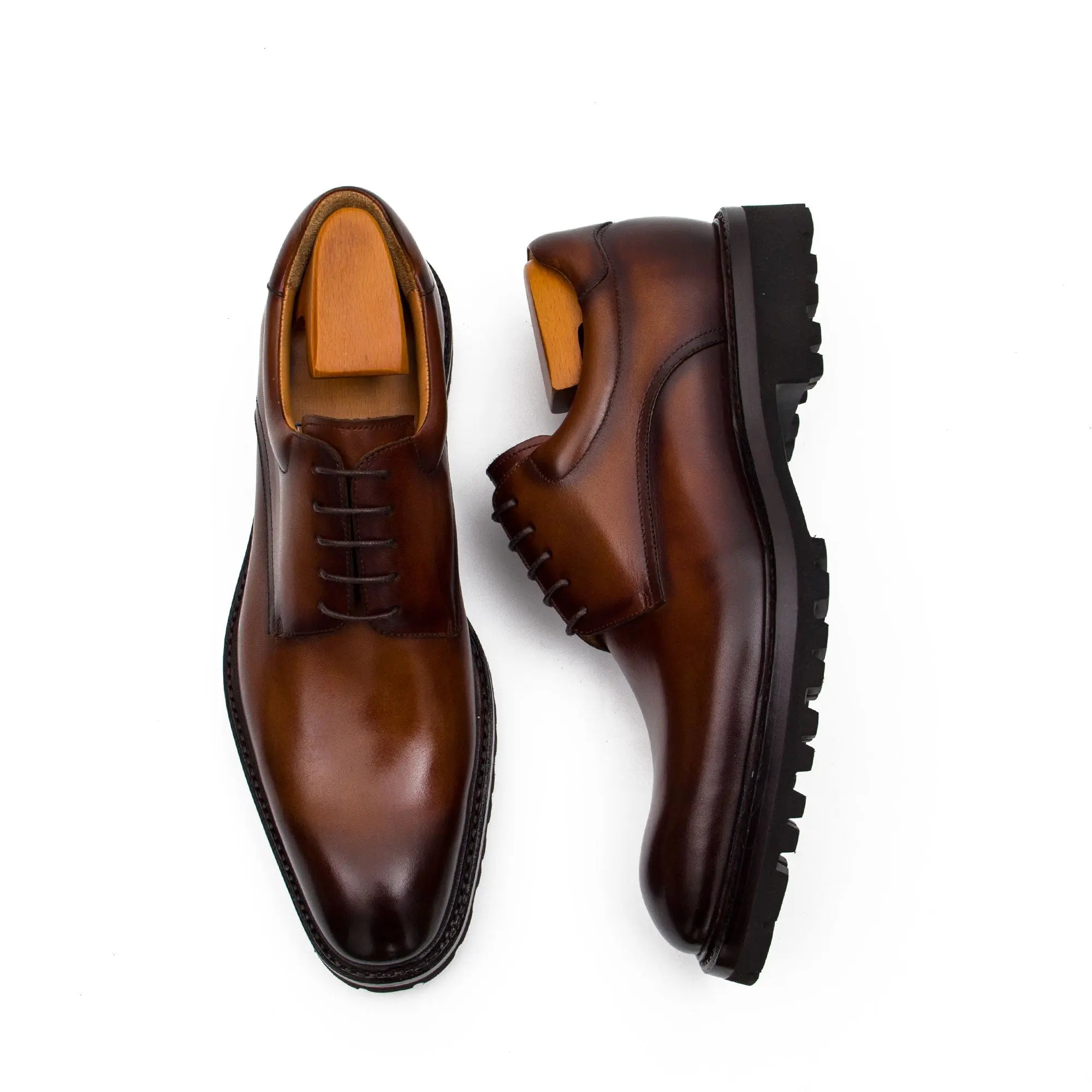 Thick-soled handmade derby shoes 23231233 - Divinch