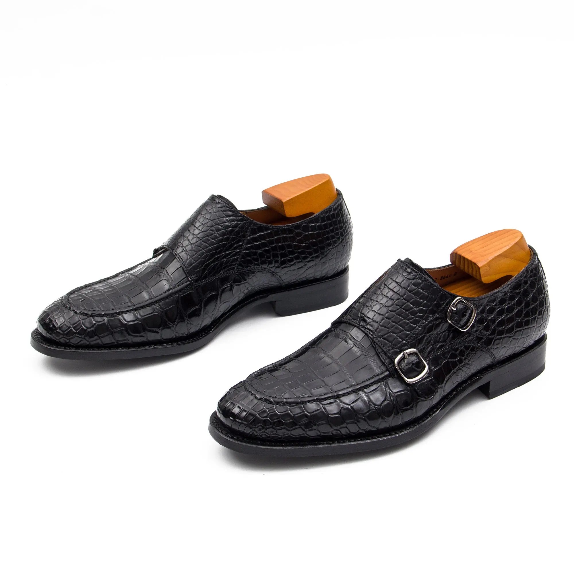 Nile crocodile leather Goodyear crafts Monk Shoes 21978660 - Divinch