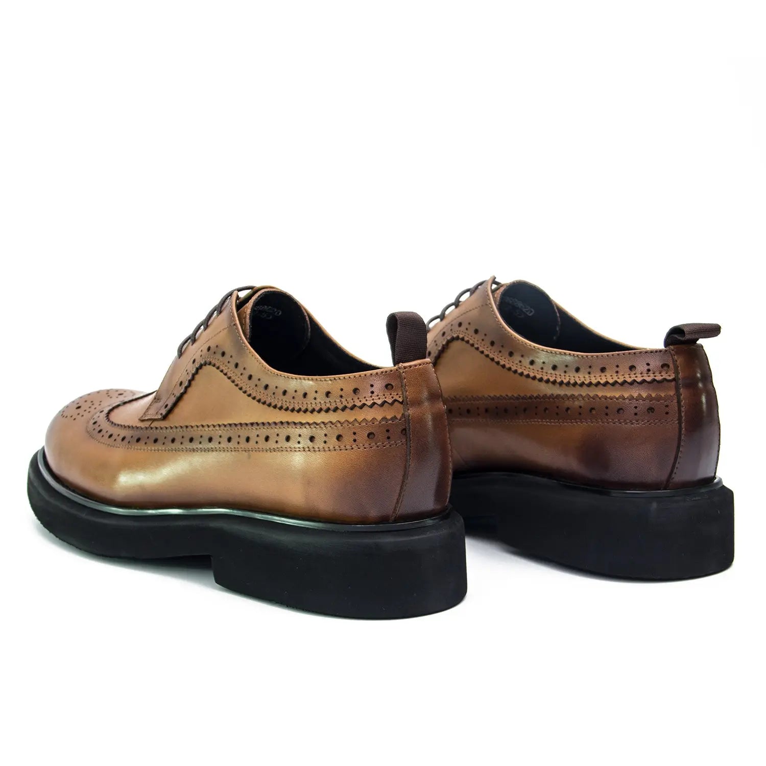 Men's brown brogue leather dress shoes - Divinch