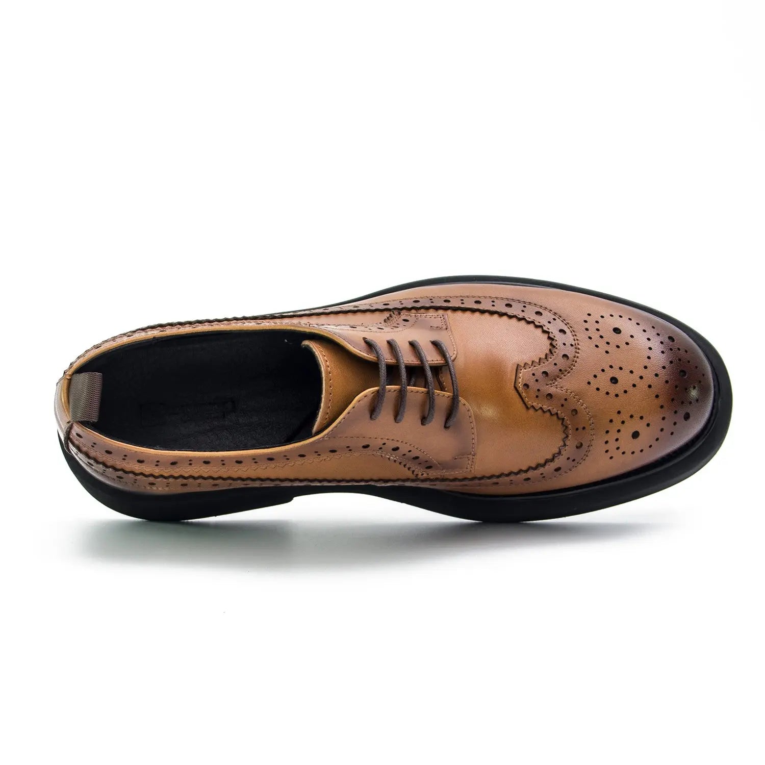 Men's brown brogue leather dress shoes - Divinch