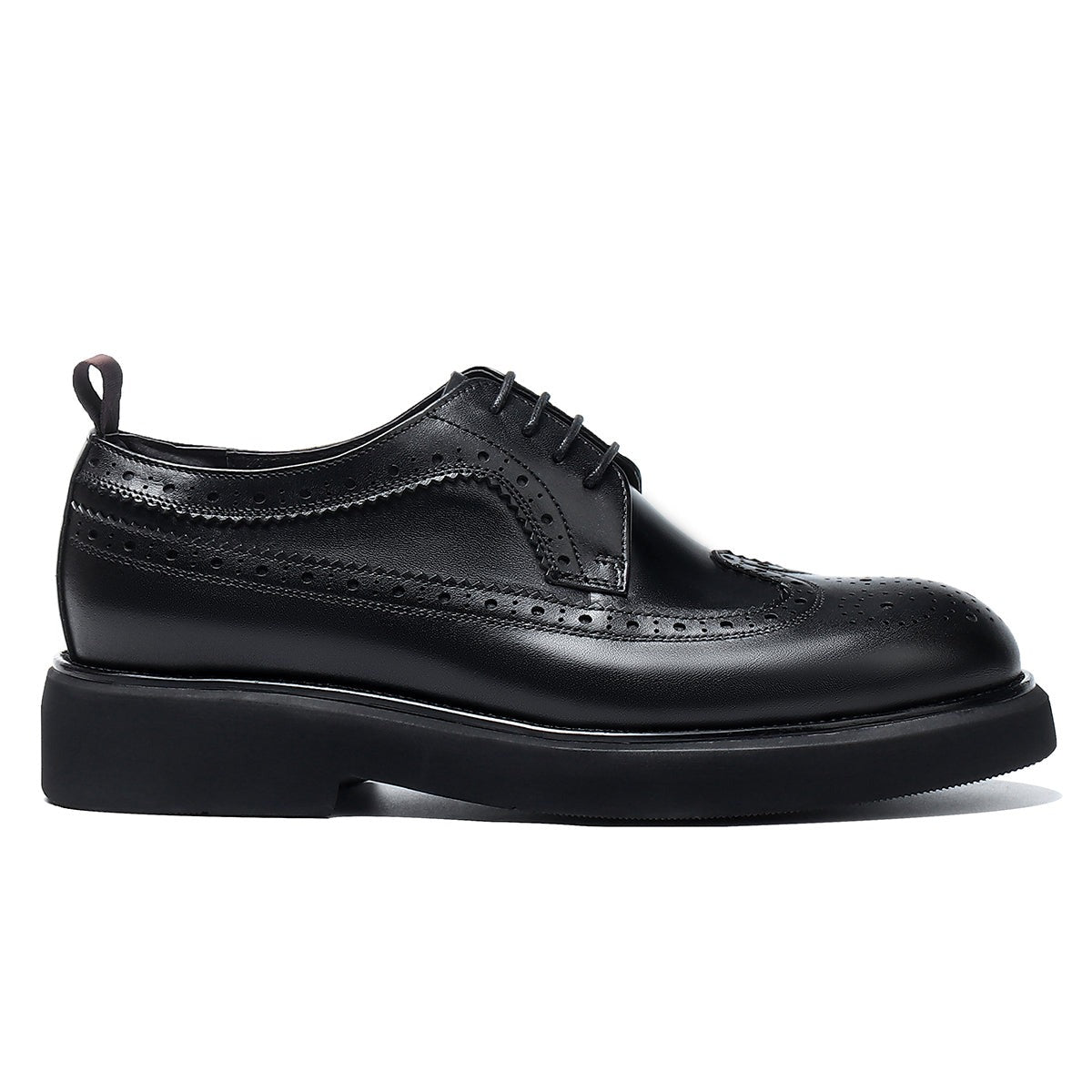 Men's Genuine Carved Brogue Derby Shoes D68862 Black - Divinch