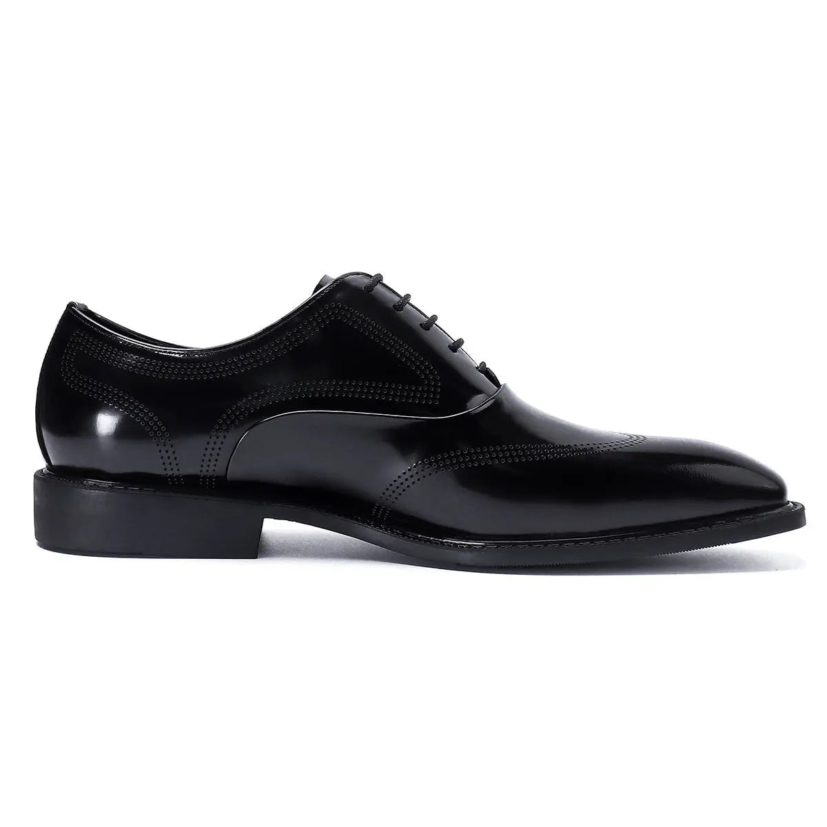 Men's Patent Leather British Carved Business Formal Oxford Shoes D68152 Black - Divinch