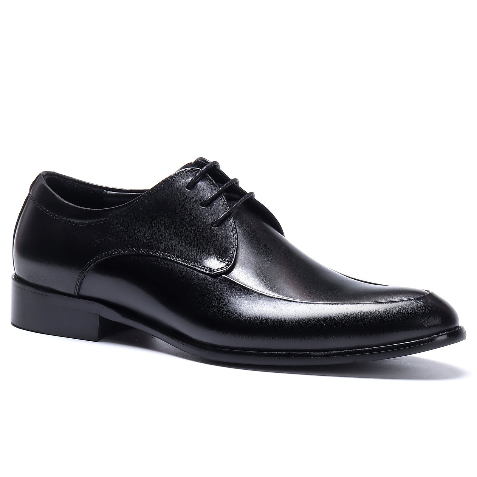 Pointed toe business dress derby shoes D23101 Black - Divinch