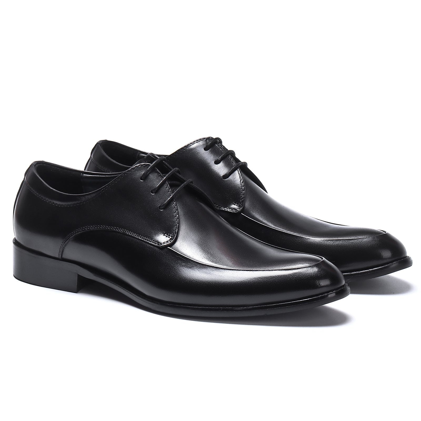 Pointed toe business dress derby shoes D23101 Black - Divinch