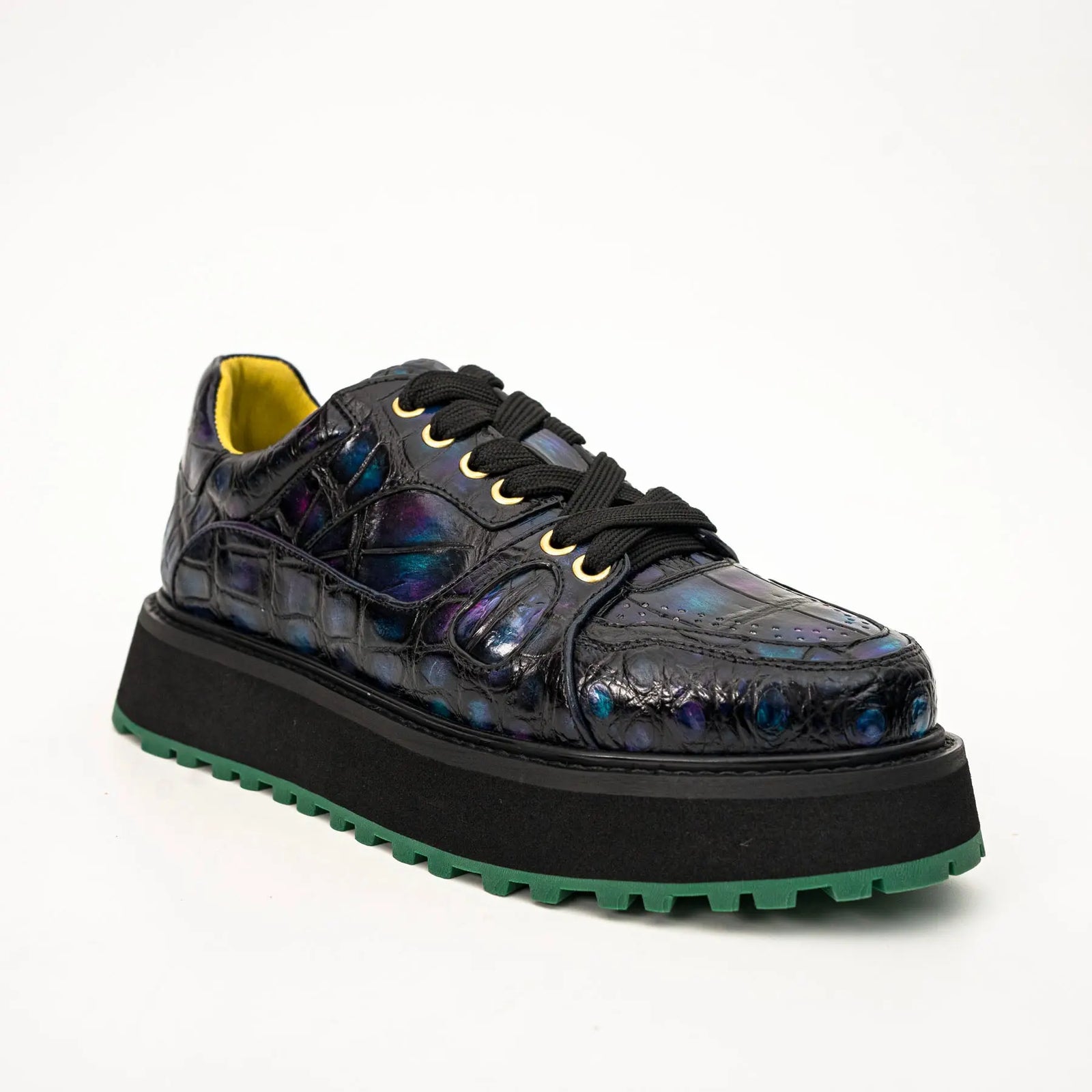 Iridescent Crocodile Platform Sneaker DIVINCH