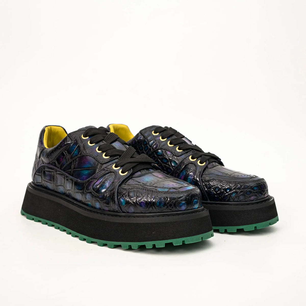 Iridescent Crocodile Platform Sneaker DIVINCH