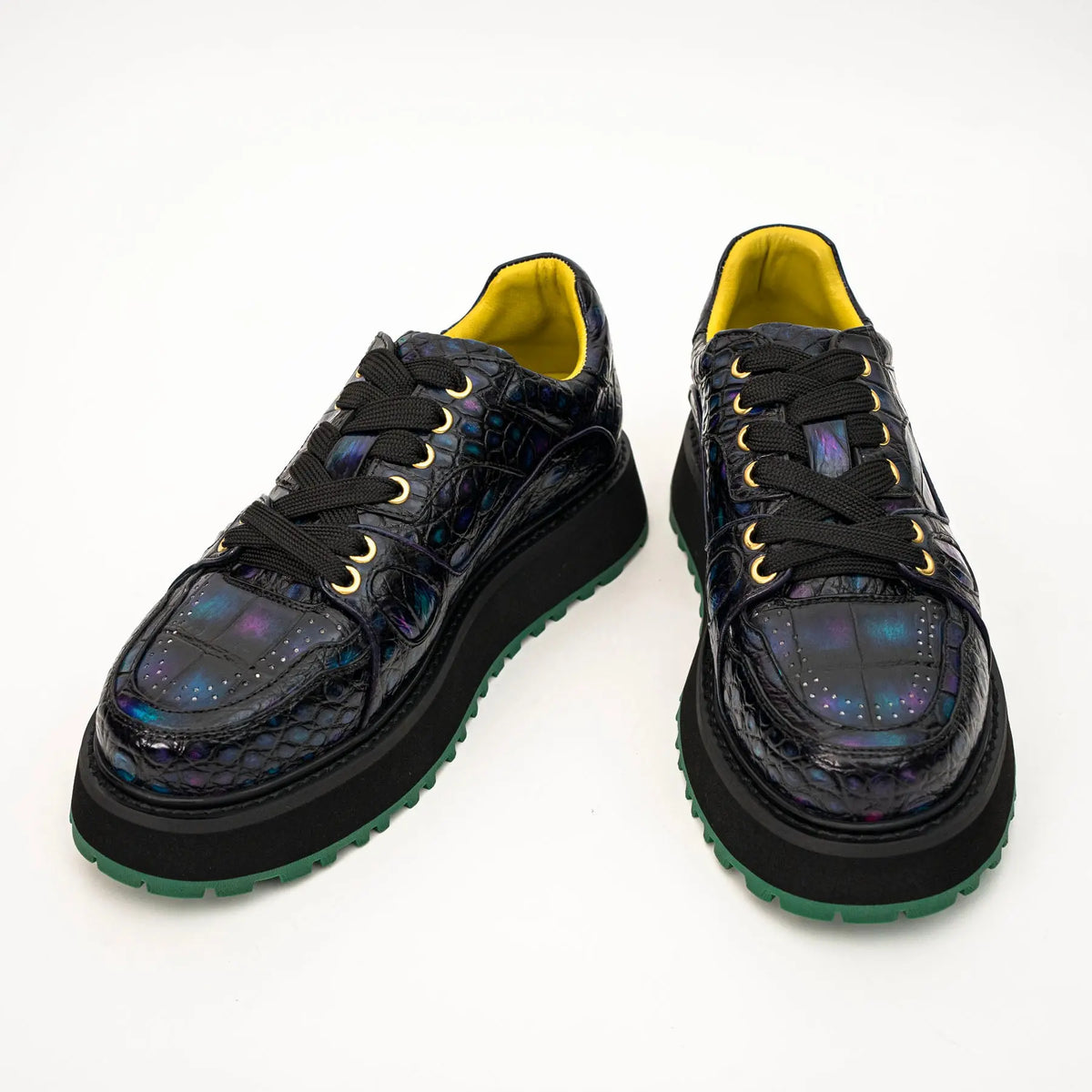 Iridescent Crocodile Platform Sneaker DIVINCH