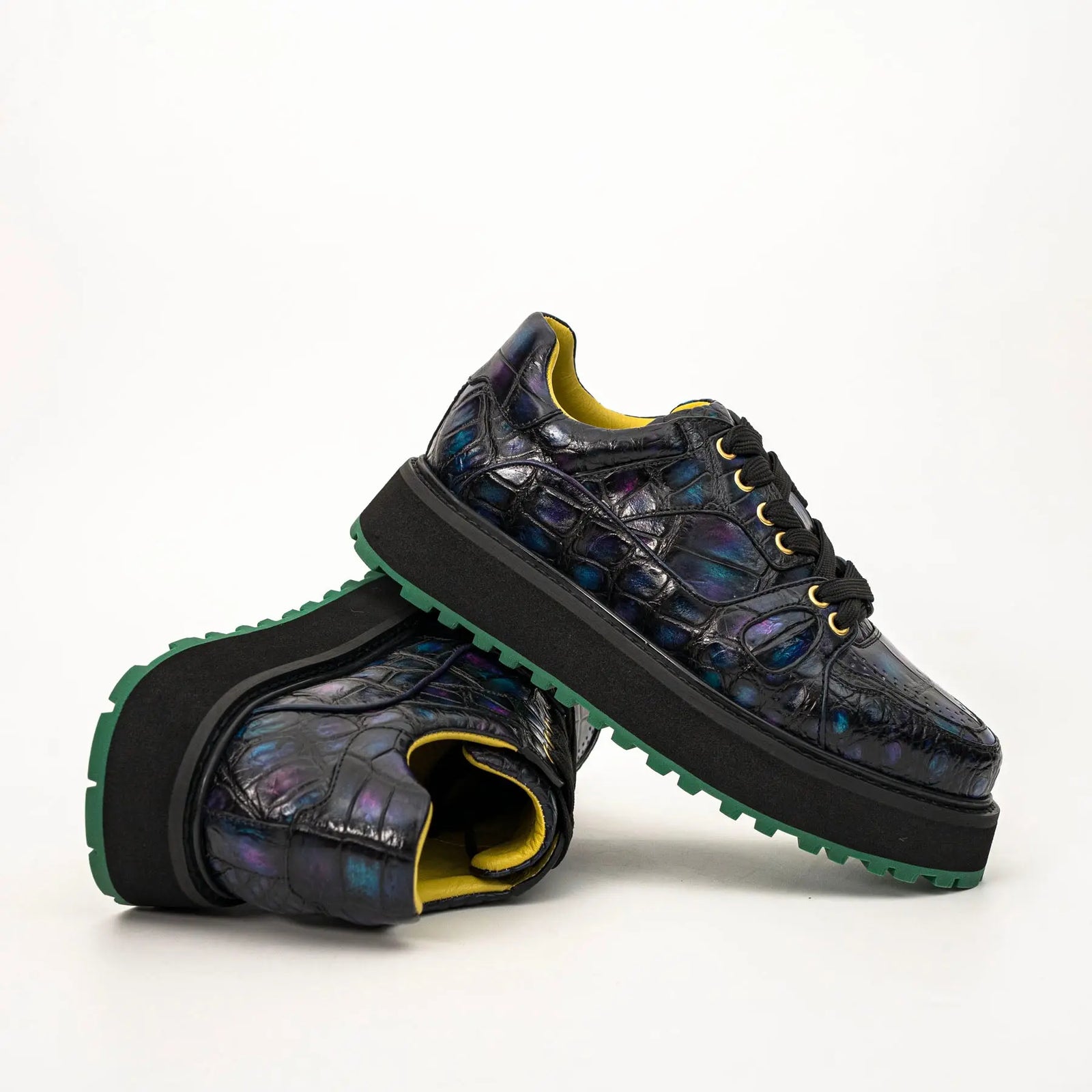 Iridescent Crocodile Platform Sneaker DIVINCH
