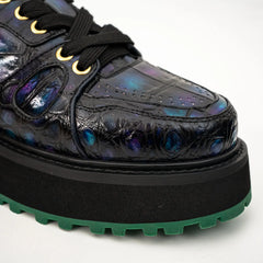 Iridescent Crocodile Platform Sneaker DIVINCH