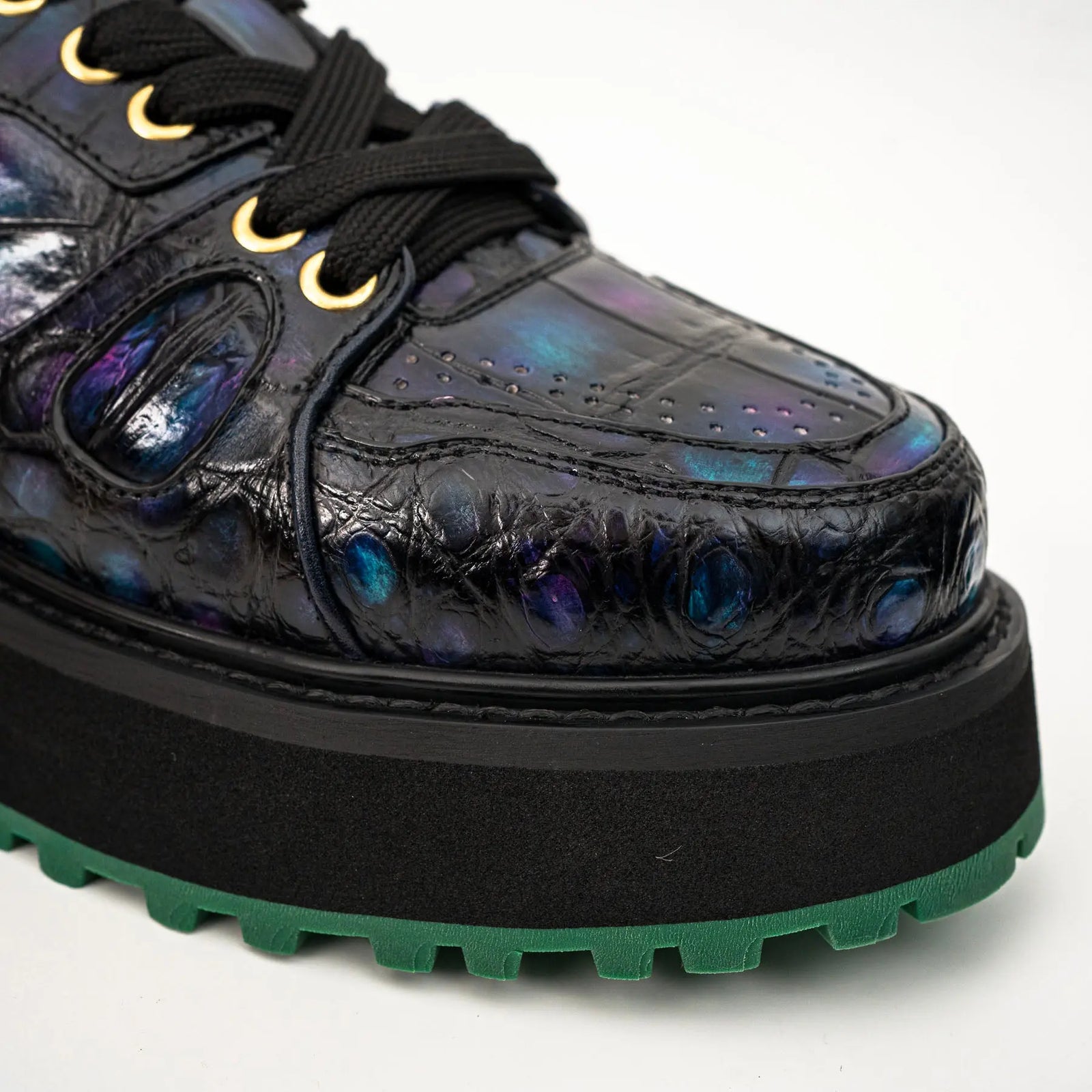 Iridescent Crocodile Platform Sneaker DIVINCH