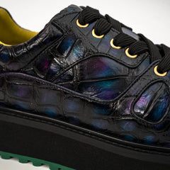 Iridescent Crocodile Platform Sneaker DIVINCH