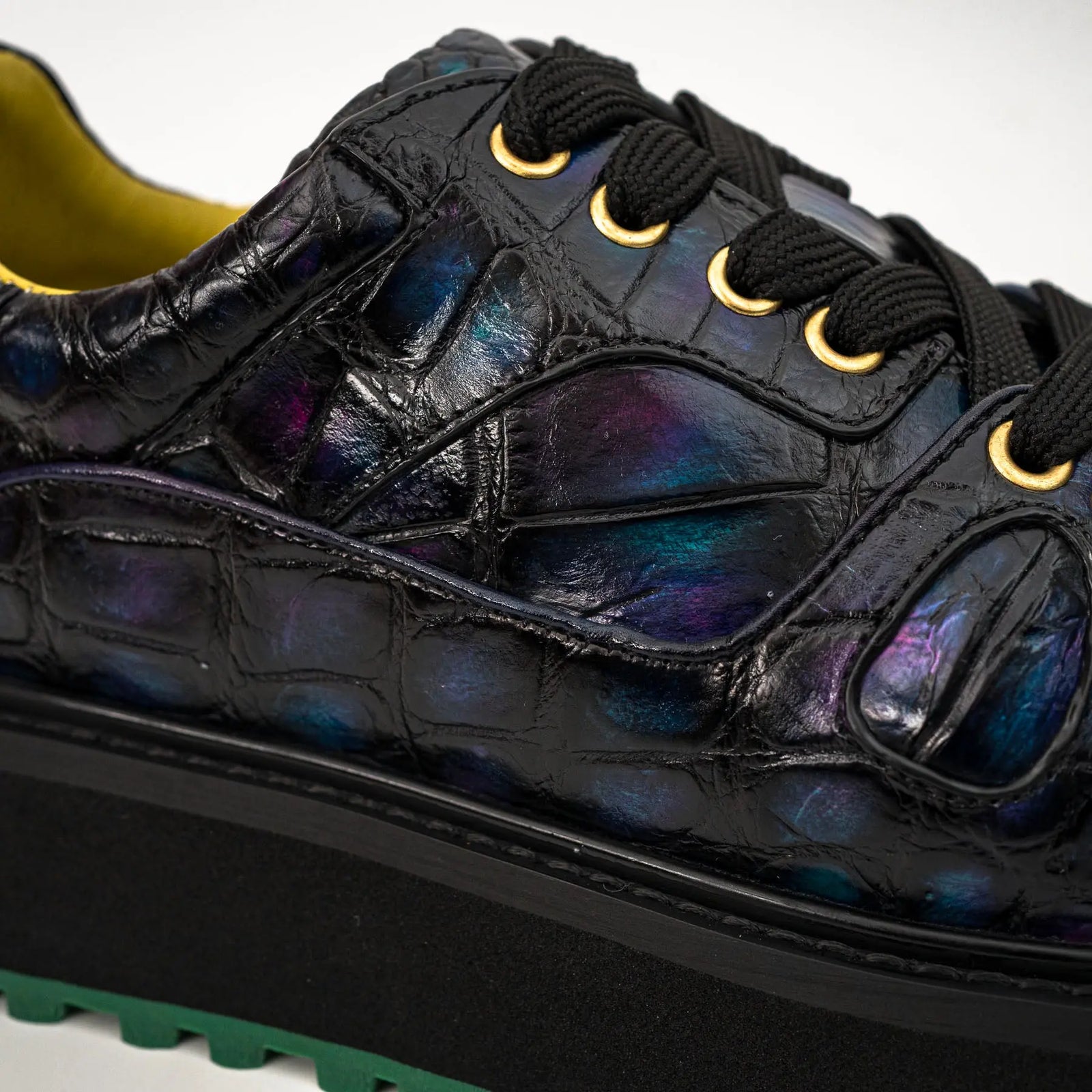 Iridescent Crocodile Platform Sneaker DIVINCH