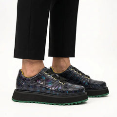 Iridescent Crocodile Platform Sneaker DIVINCH