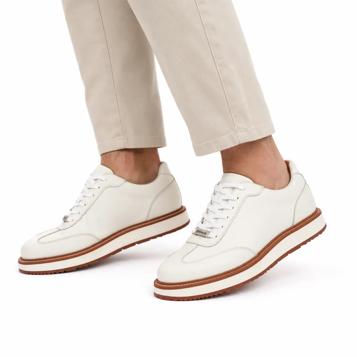 Sneakers Derby con plateau color avorio