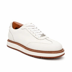 Sneakers Derby con plateau color avorio