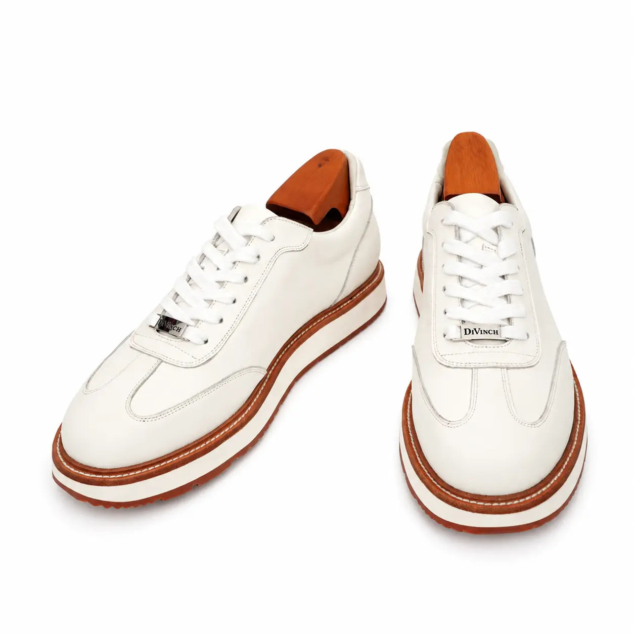 Sneakers Derby con plateau color avorio