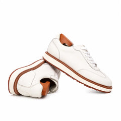 Sneakers Derby con plateau color avorio