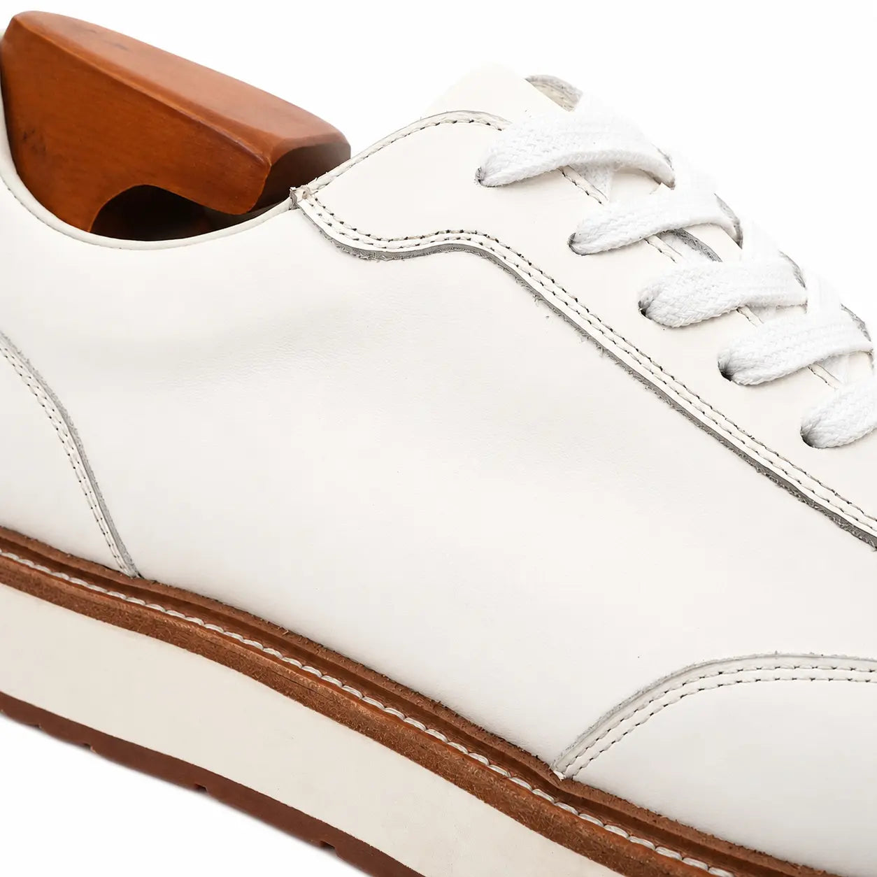 Sneakers Derby con plateau color avorio