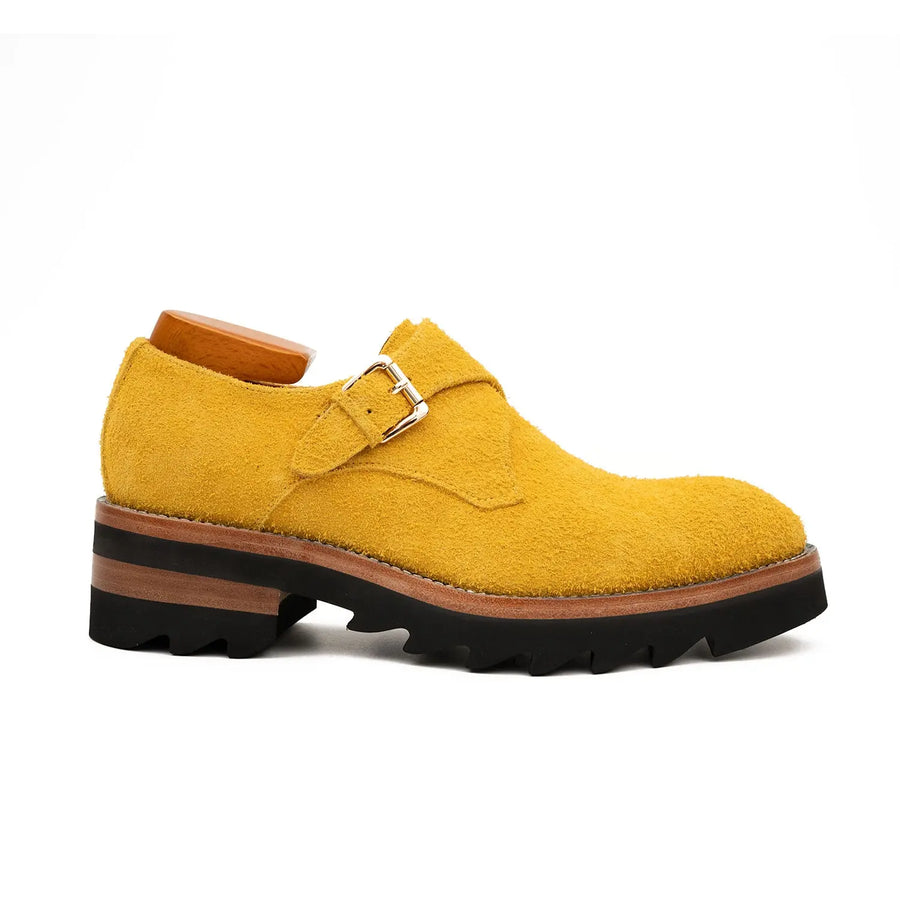 Mustard Suede Monk Shoes