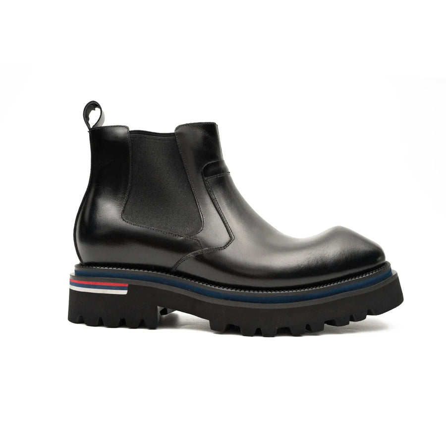 Stivali Chelsea in pelle di lusso nero jet